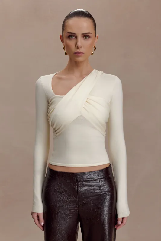 Kaylen Knit Long Sleeve Top - Ivory sold by Meshki