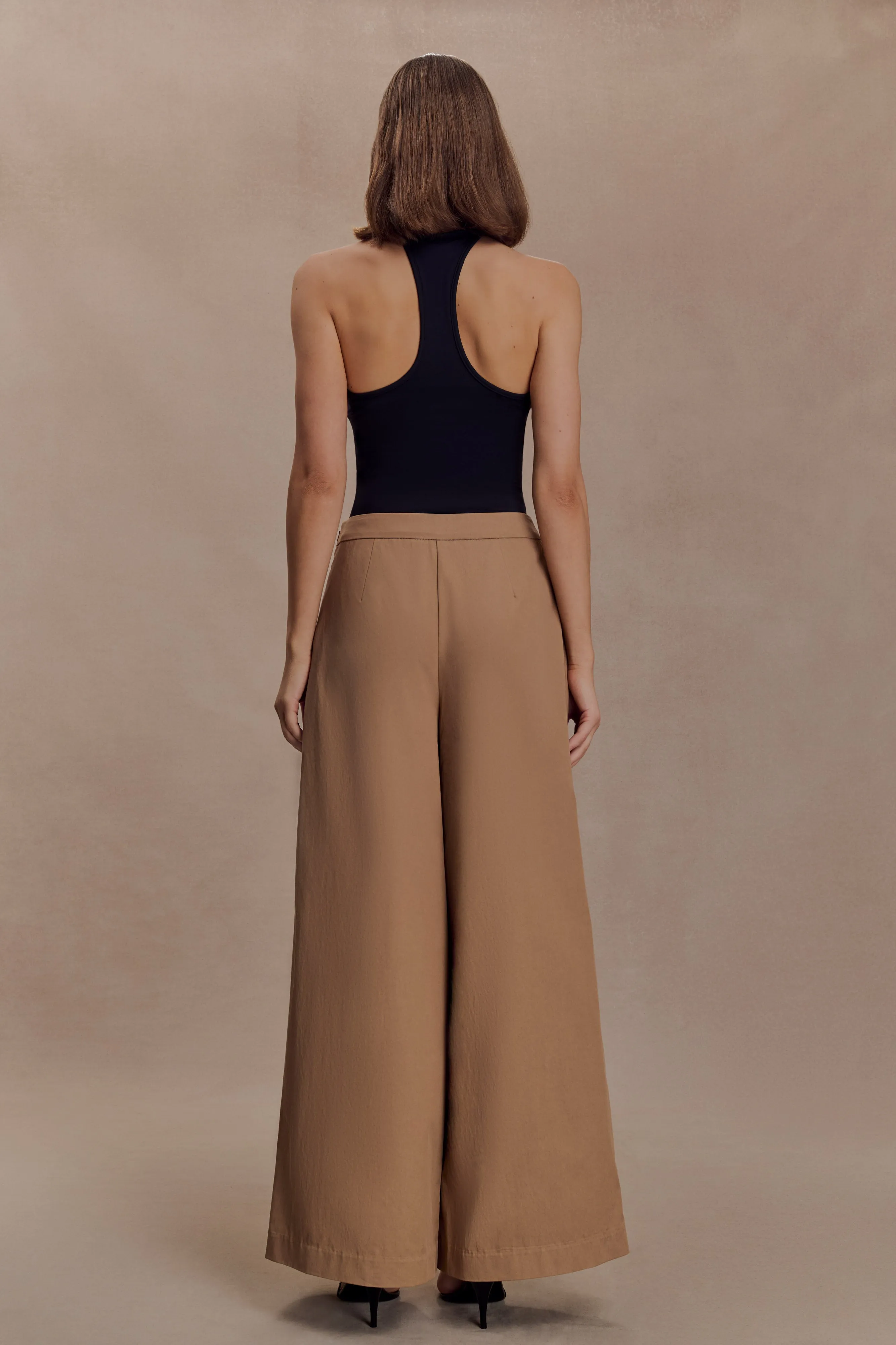 Owen Draped Wide Leg Pants - Mocha sold by Meshki product image thumbnail 2