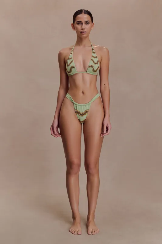 Robyn Beaded Bikini Bottom - Sage made by Meshki