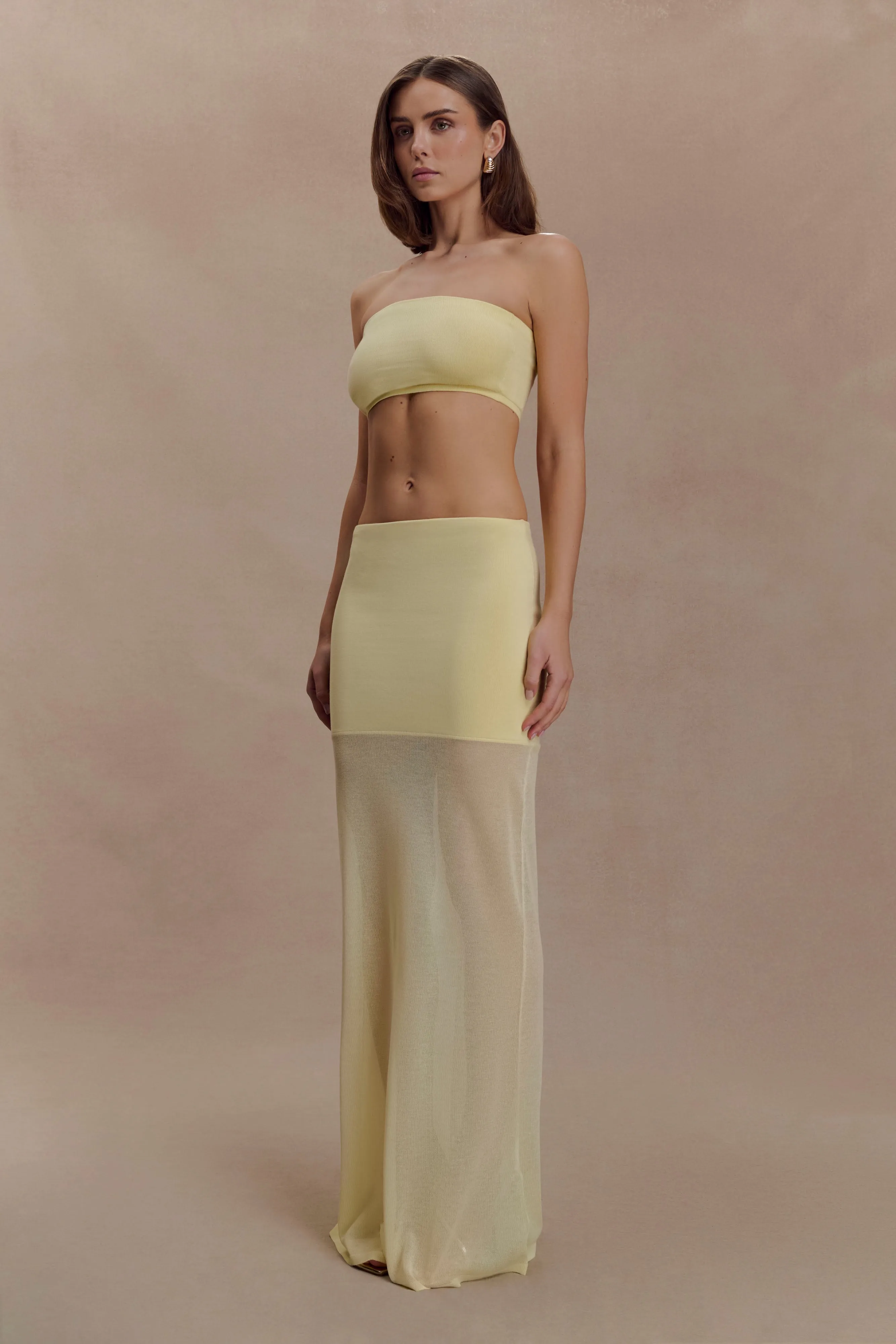 Tanyel Knit Bandeau Top - Lemon sold by Meshki product image thumbnail 4