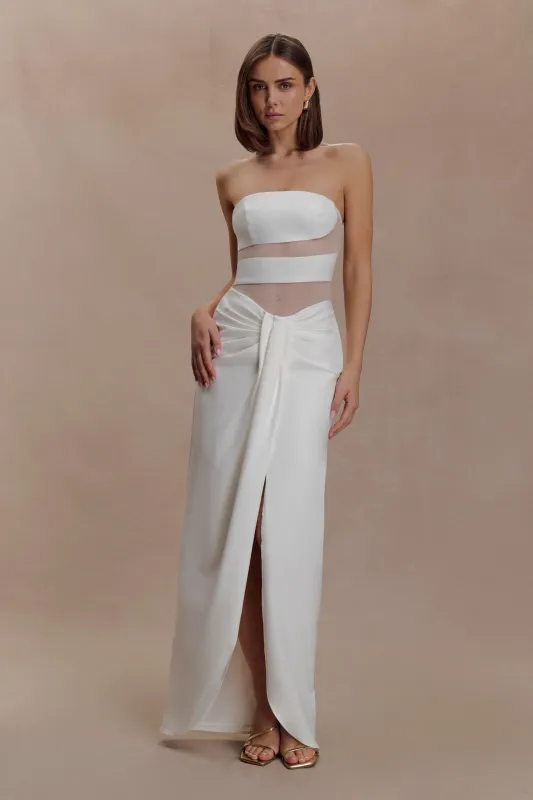 Paulina Cut Out Strapless Maxi Dress - White sold by Meshki