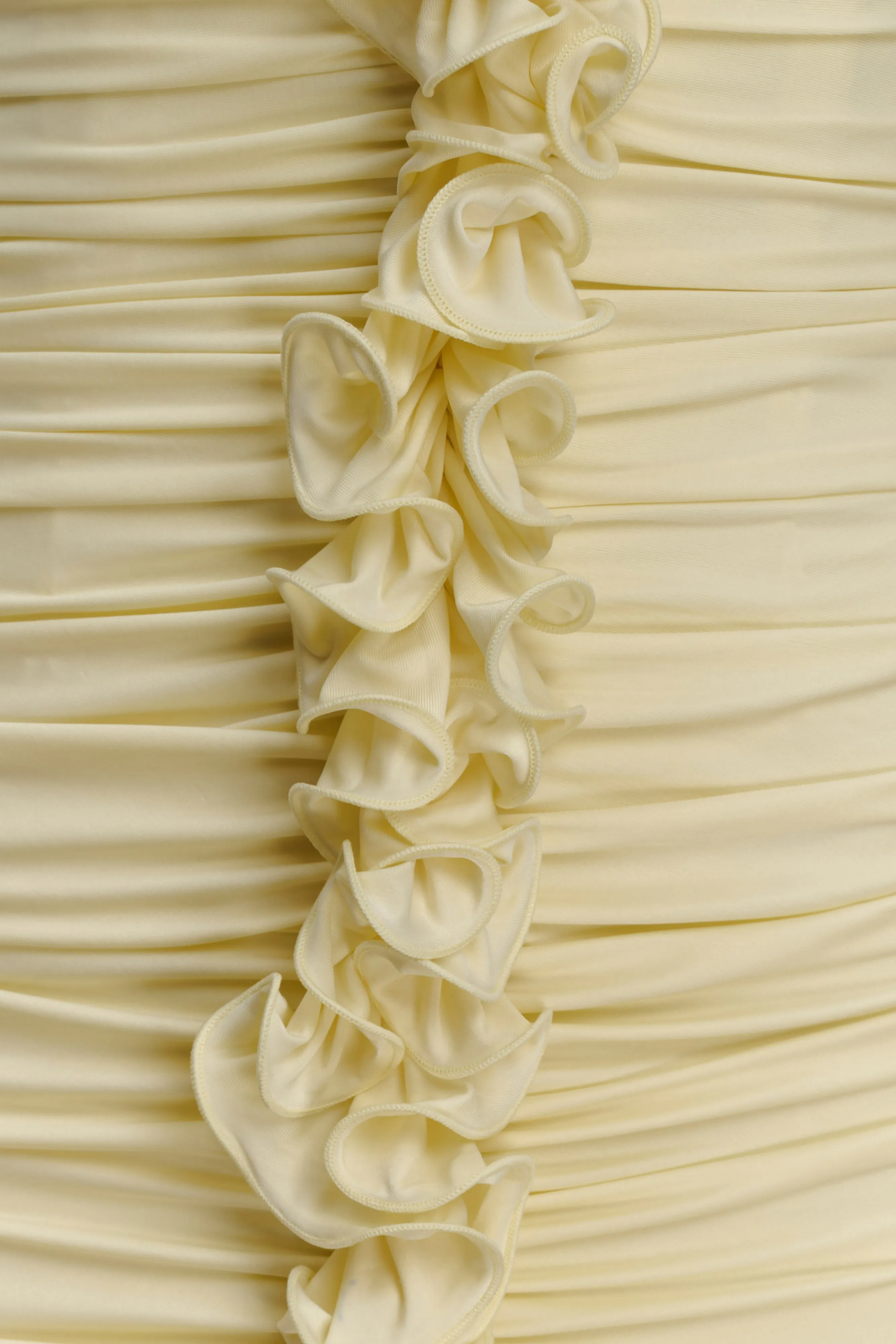 Alessandra Slinky Ruffle Maxi Dress - Lemon sold by Meshki product image thumbnail 5