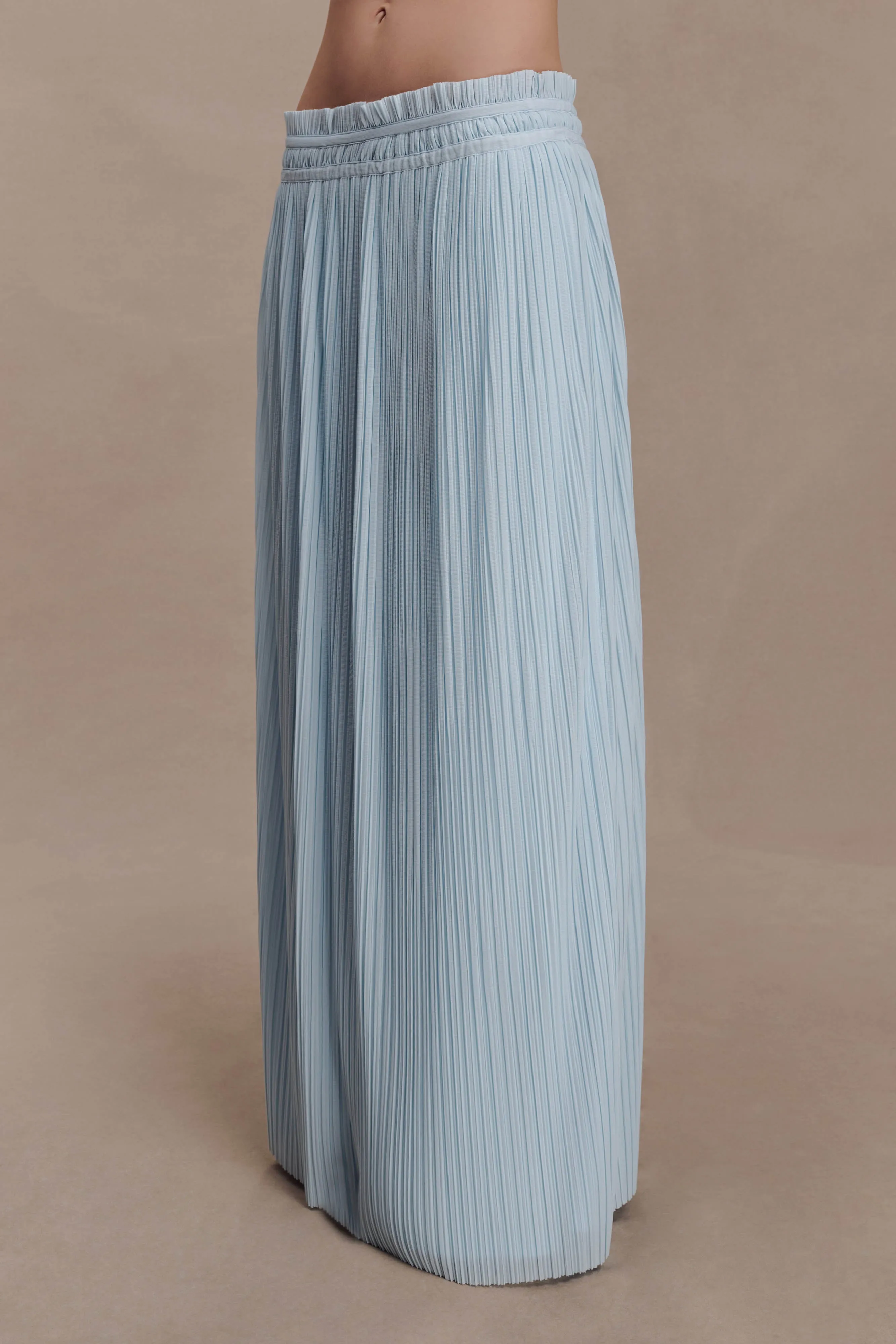 Amaris Gathered Plisse Maxi Skirt - Pale Blue sold by Meshki product image thumbnail 4