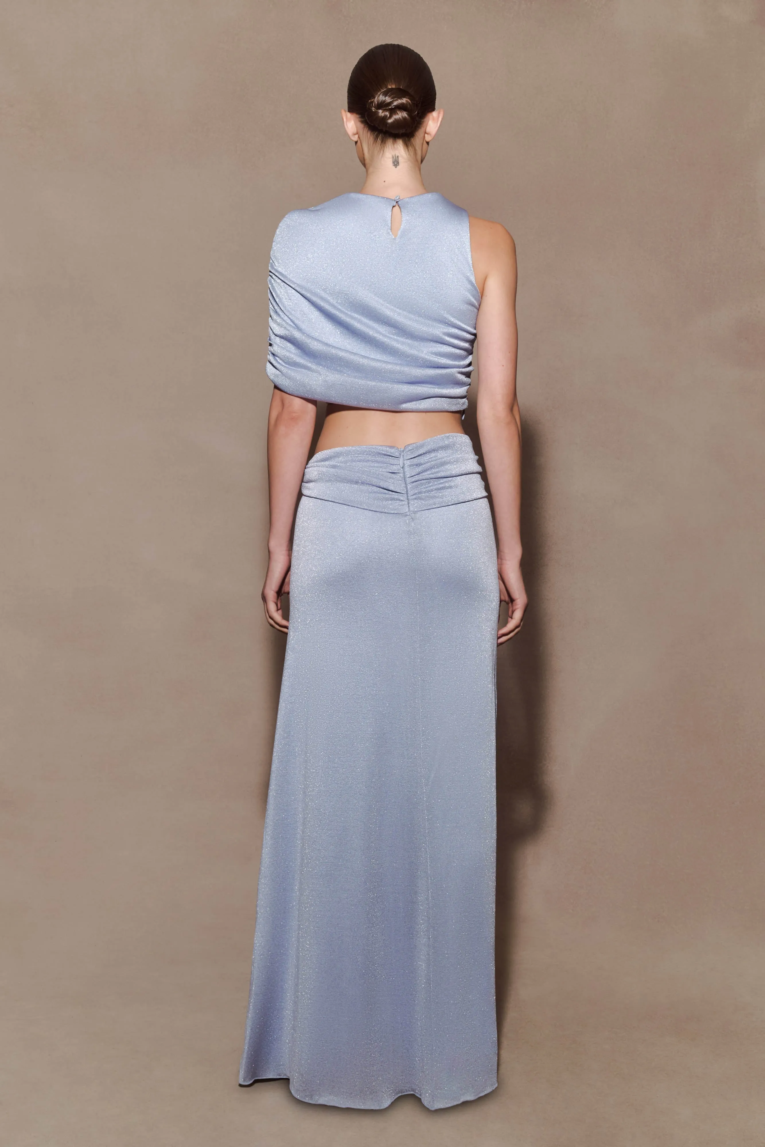 Adrienne Lurex Knot Maxi Skirt - Pastel Blue sold by Meshki product image thumbnail 3