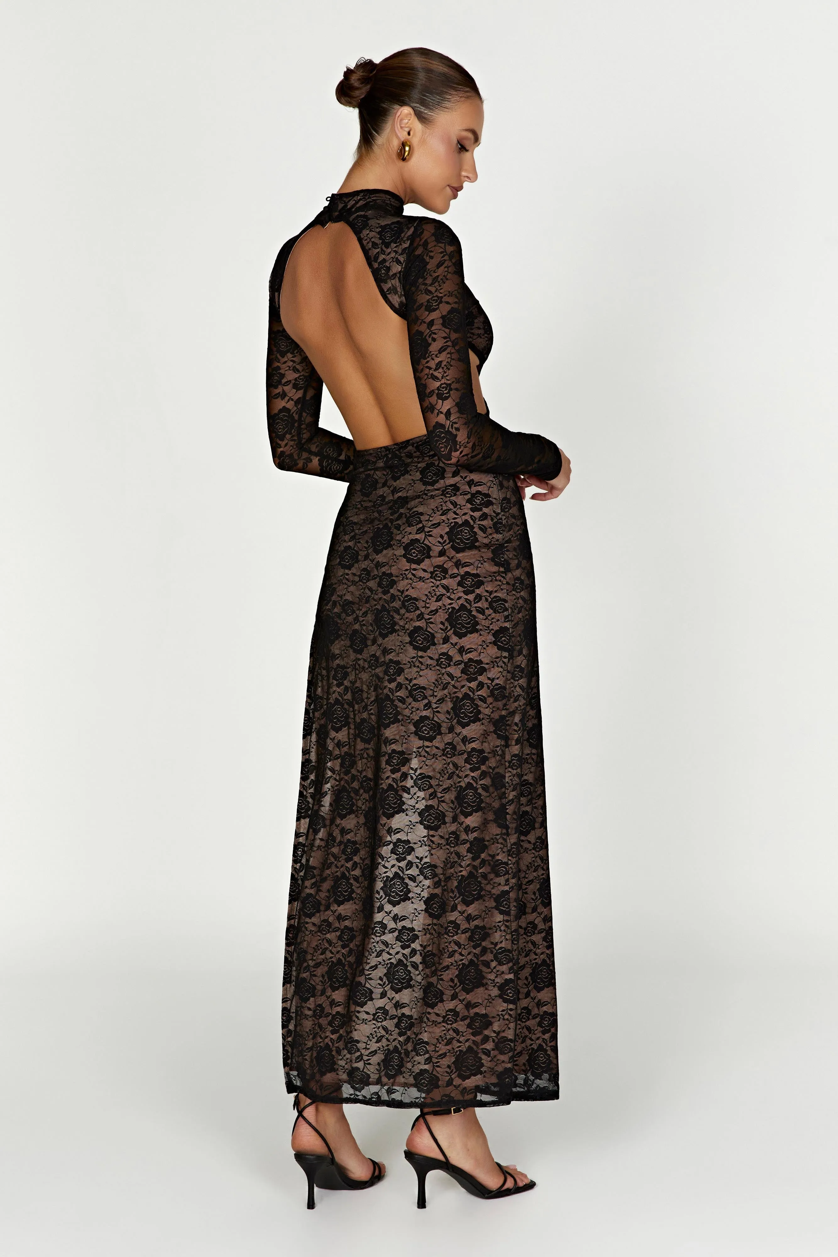 Callista Lace Maxi Dress - Black sold by Meshki product image thumbnail 2
