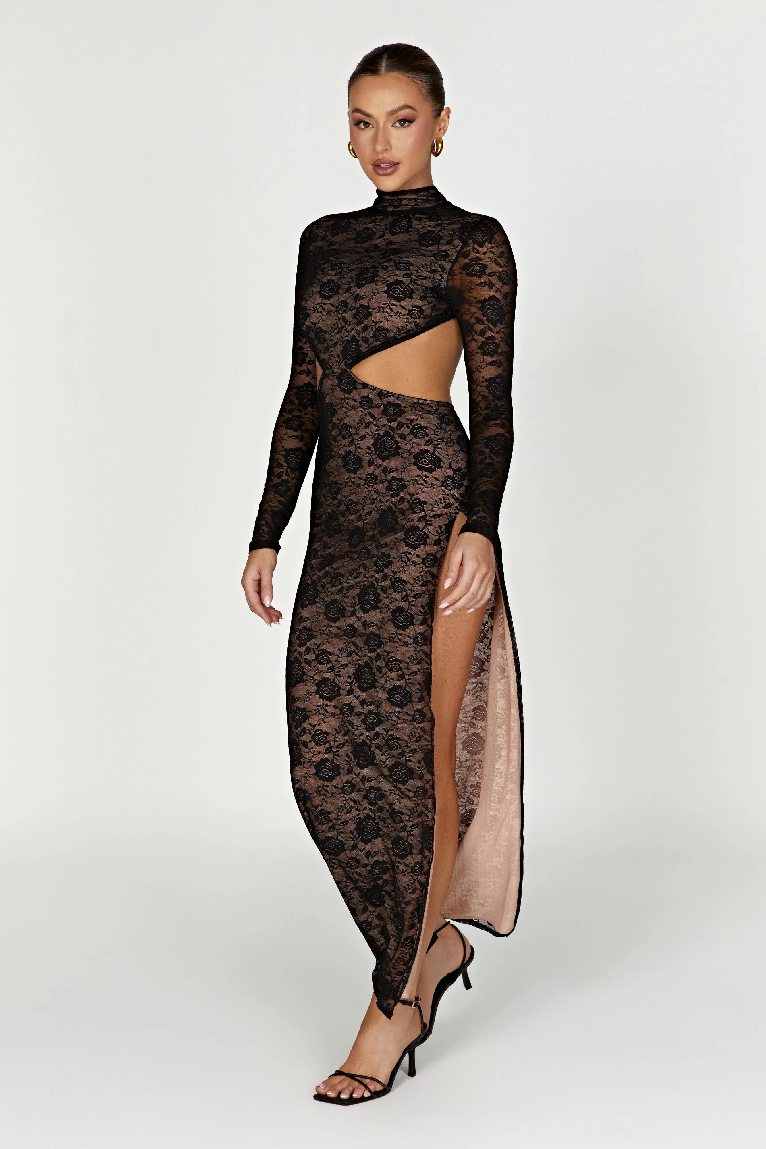 Callista Lace Maxi Dress - Black sold by Meshki product image thumbnail 4