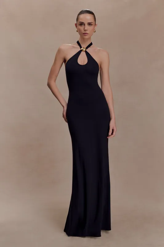 Ramona Modal Maxi Dress With Hardware - Black sold by Meshki