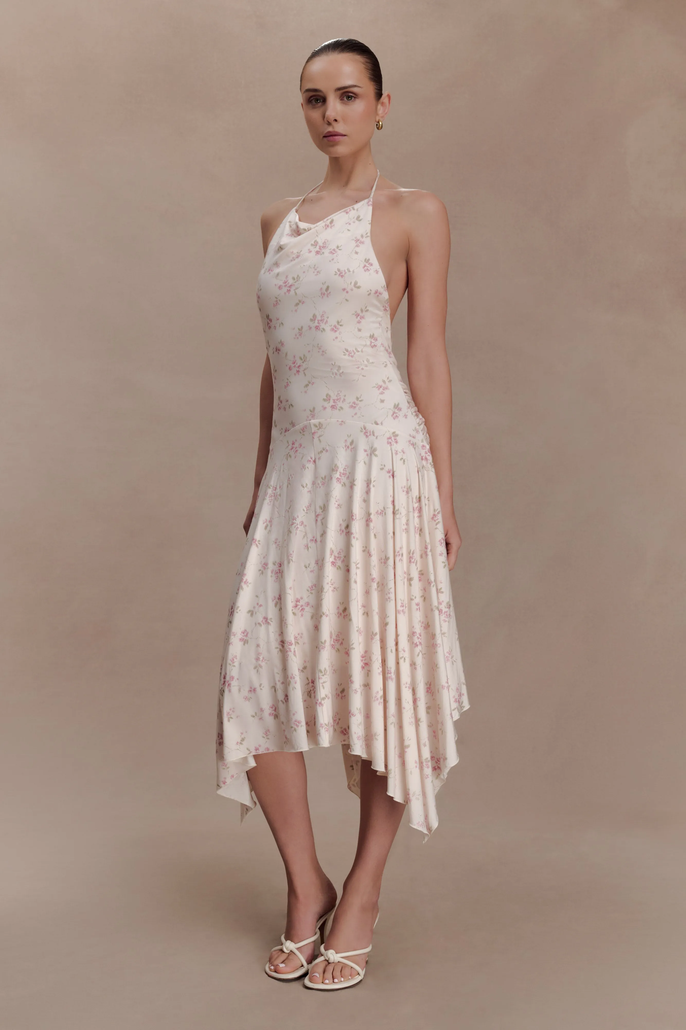 Sylvie Modal Hankie Midi Dress - Floral Ditsy Print sold by Meshki product image thumbnail 3