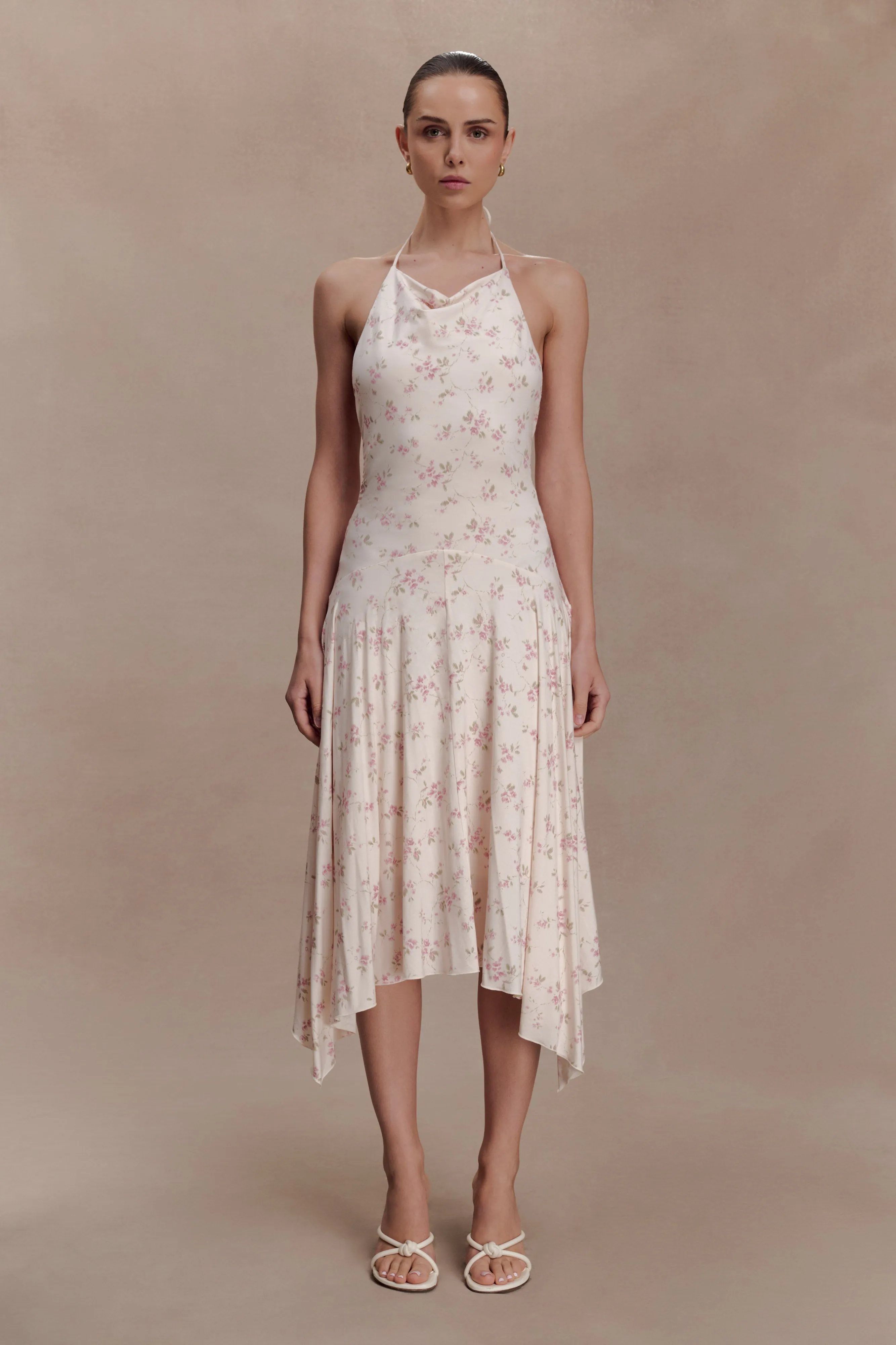 Sylvie Modal Hankie Midi Dress - Floral Ditsy Print sold by Meshki