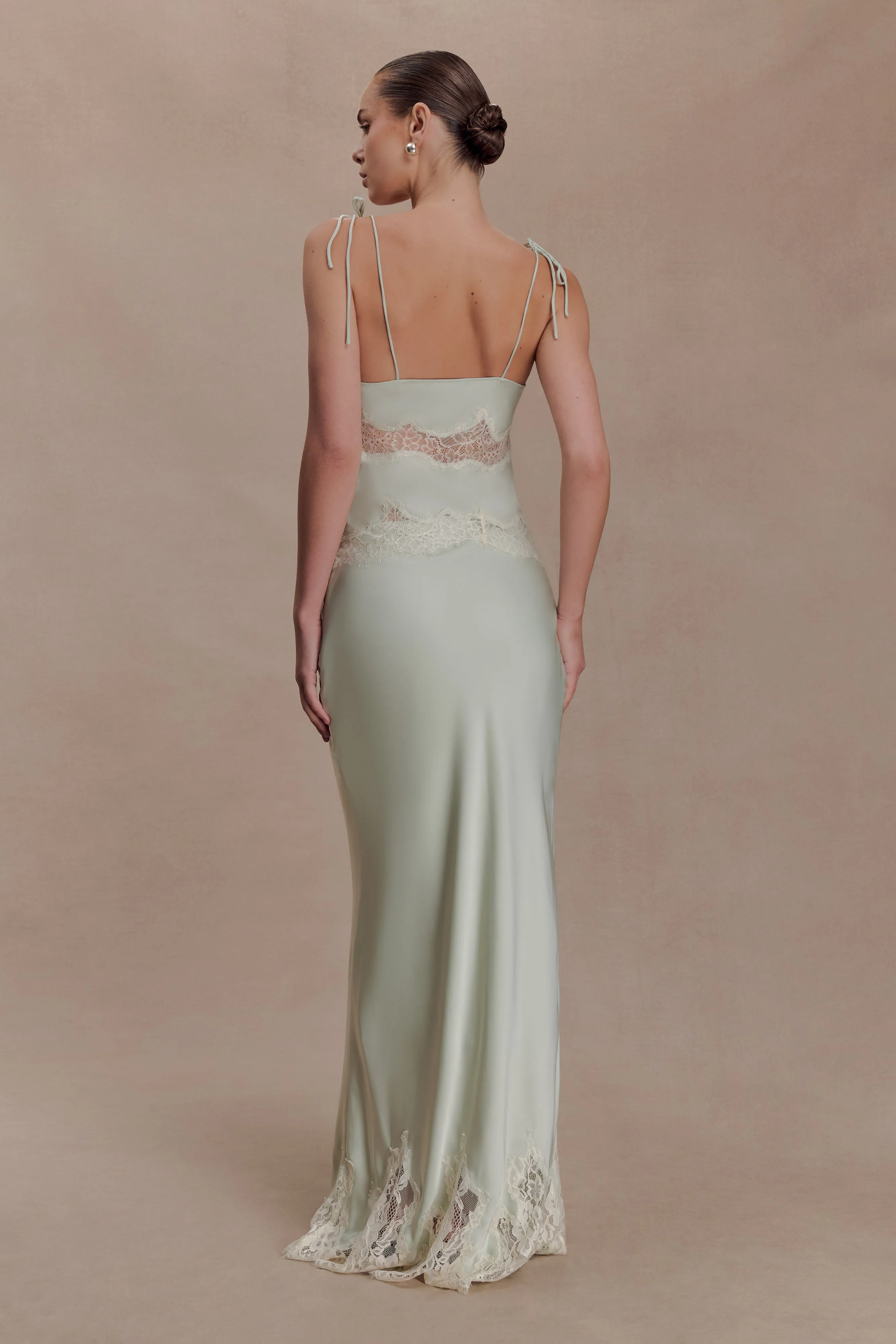 Nina Satin And Lace Camisole - Sage sold by Meshki product image thumbnail 5