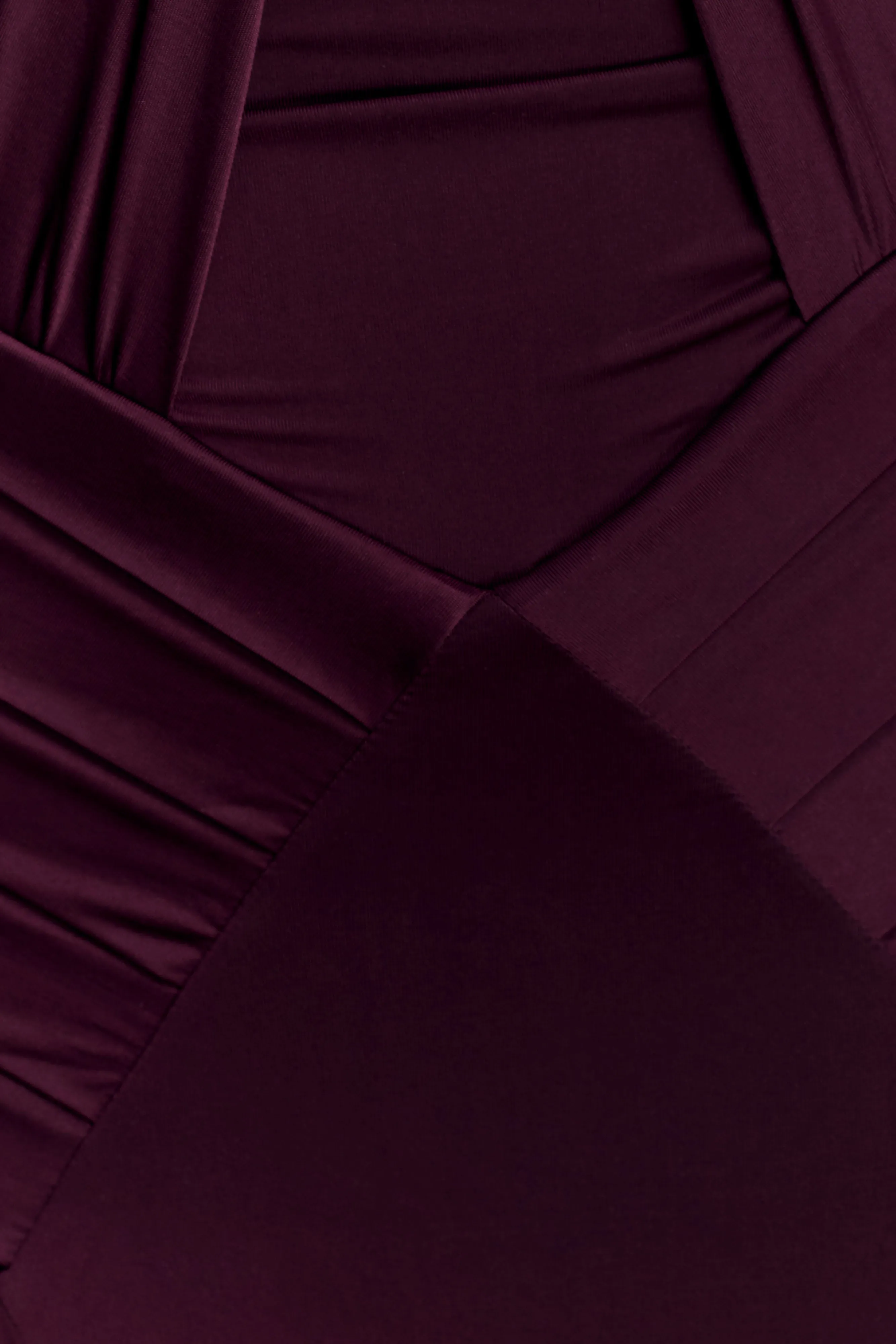 Indira Gathered Slinky Halter Maxi Dress - Mahogany sold by Meshki product image thumbnail 5