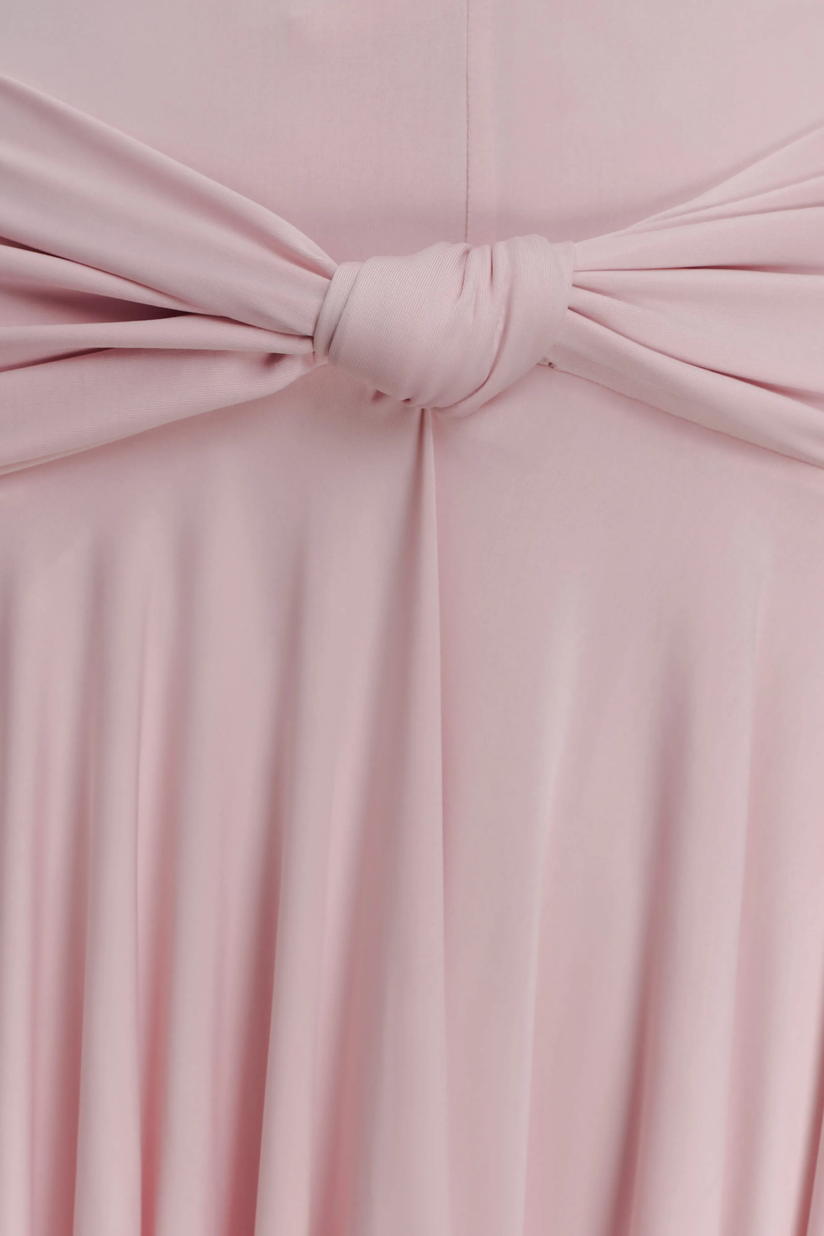 Zelda Asymmetric Slinky Midi Dress - Ballet Pink sold by Meshki product image thumbnail 4