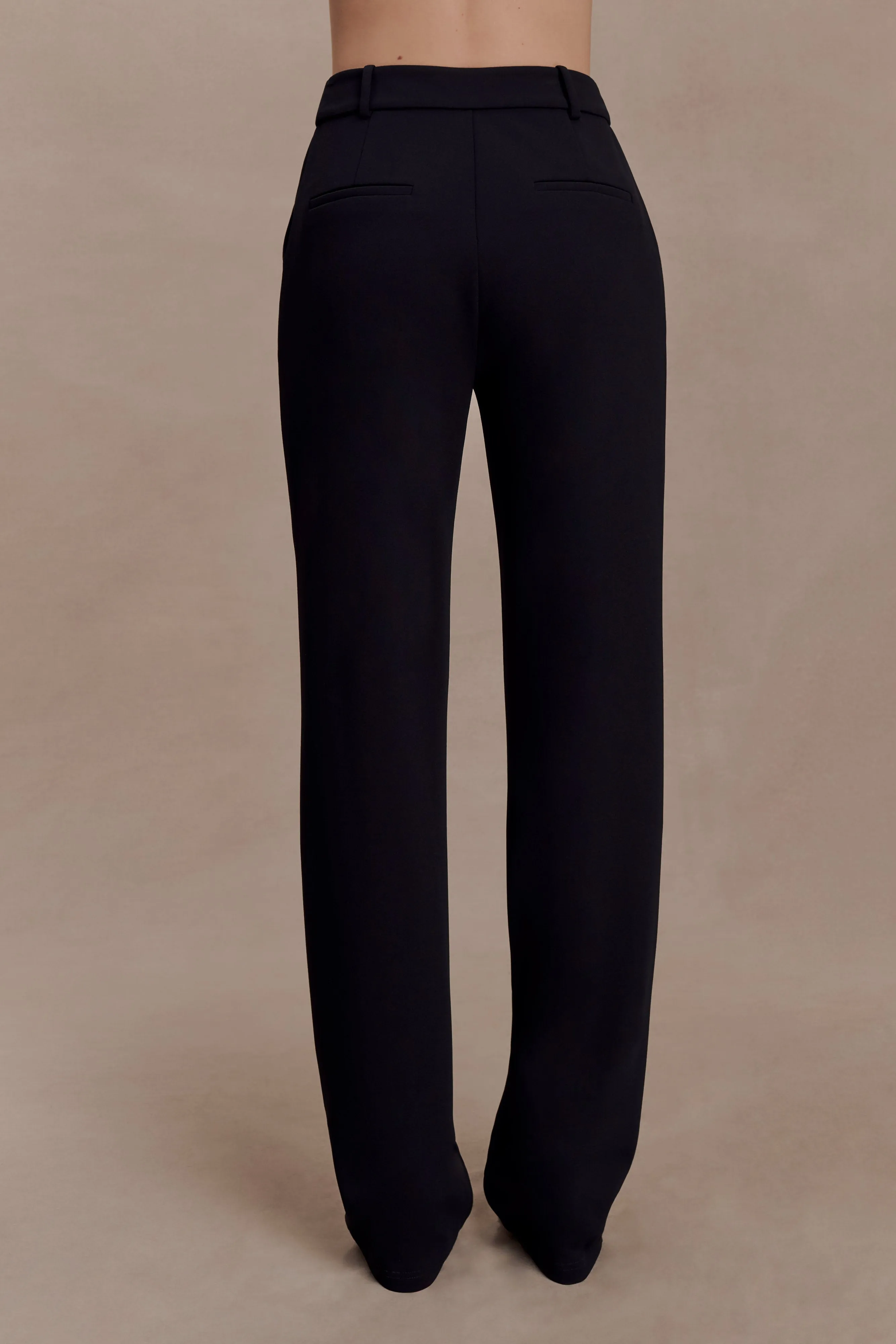 Maude Crepe Straight Leg Pants - Black sold by Meshki product image thumbnail 5