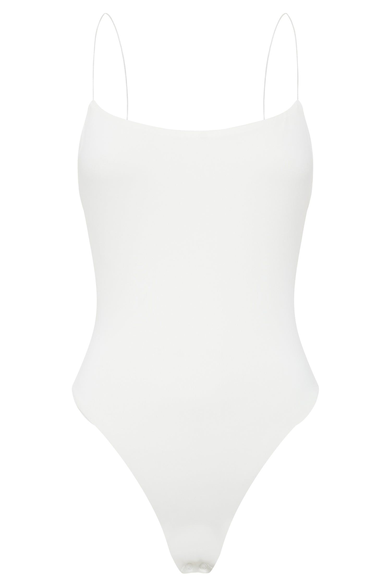 Valeria Low Back Thin Strap Bodysuit - White sold by Meshki product image thumbnail 9