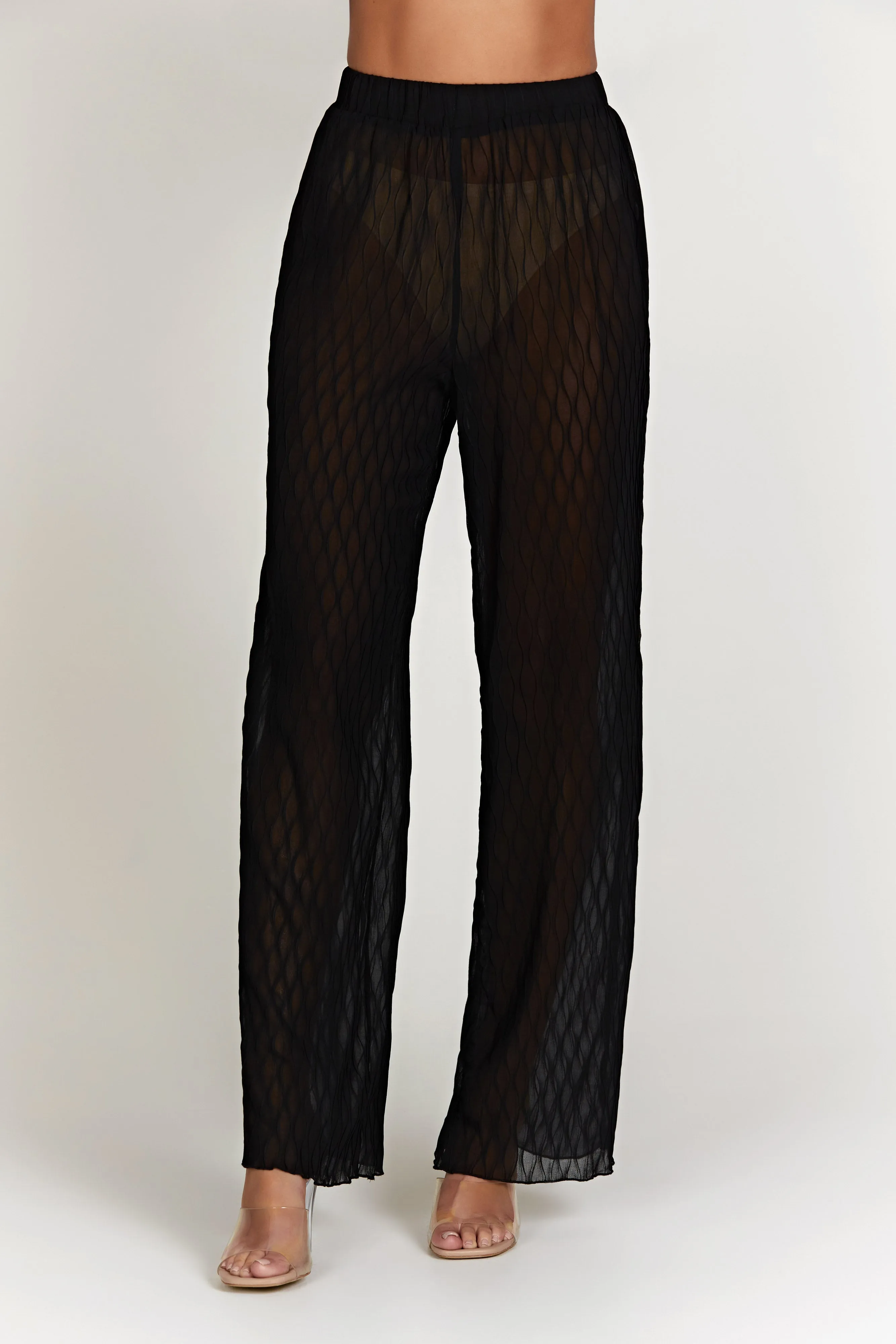 Karla Wave Pleat Pant - Black sold by Meshki product image thumbnail 2