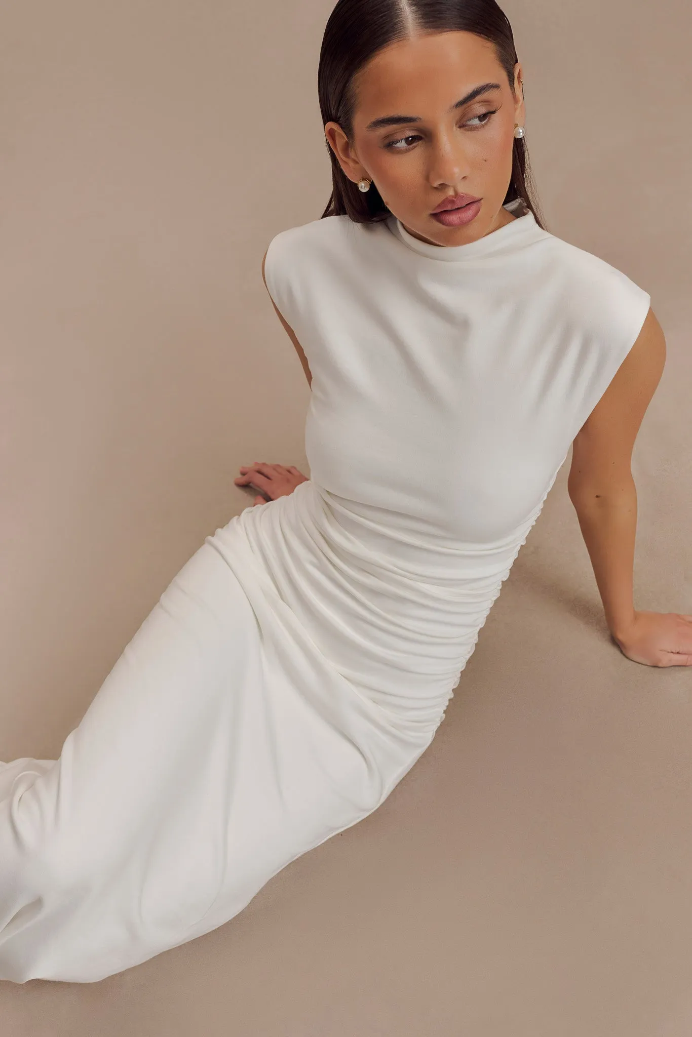 Elliot High Neck Sleeveless Maxi Dress - White sold by Meshki product image thumbnail 3