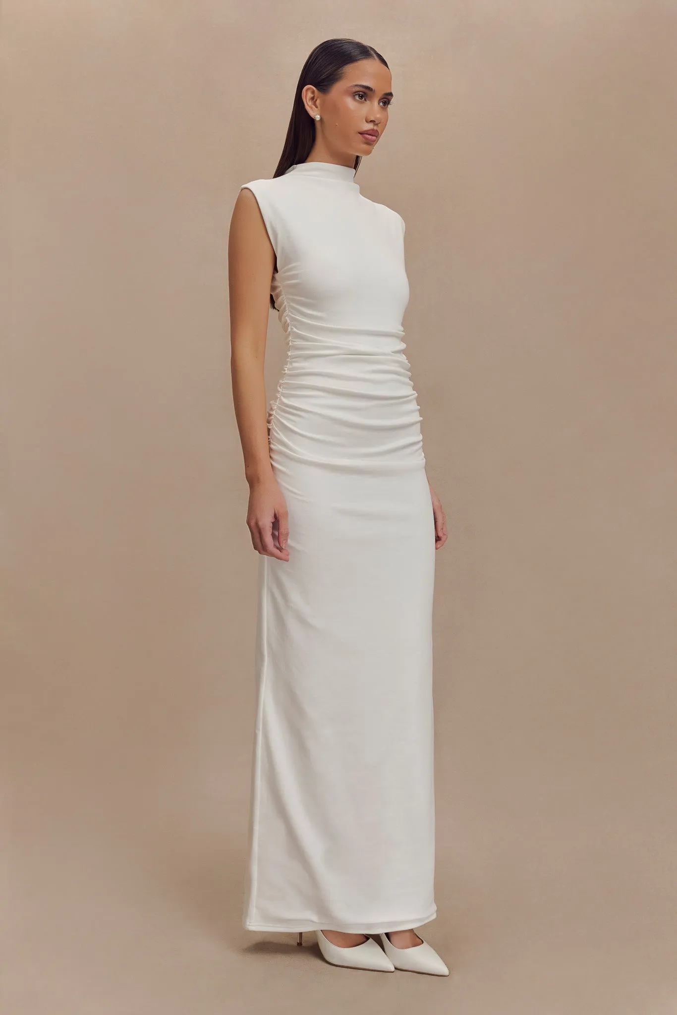 Elliot High Neck Sleeveless Maxi Dress - White sold by Meshki product image thumbnail 4