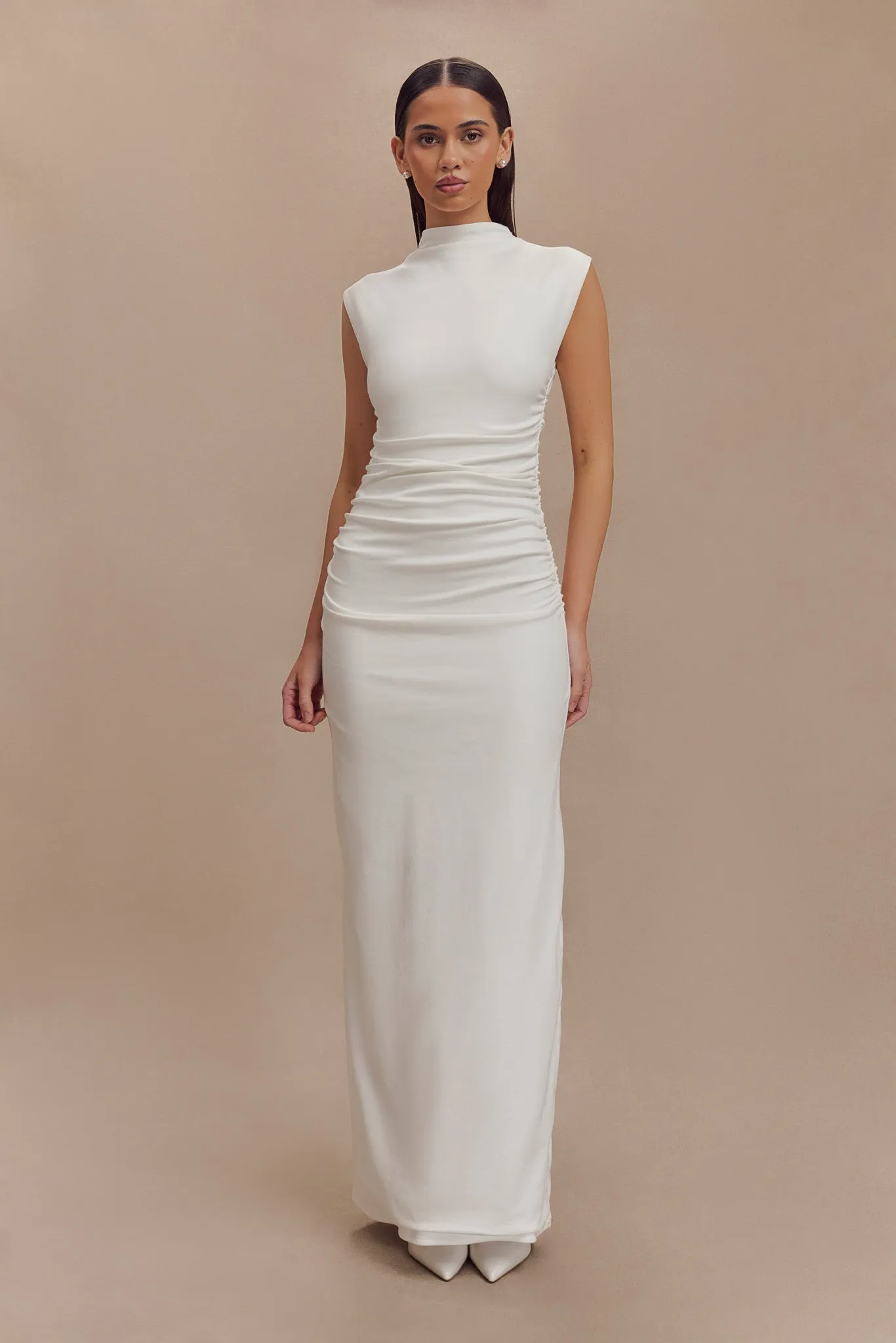 Elliot High Neck Sleeveless Maxi Dress - White sold by Meshki product image thumbnail 5