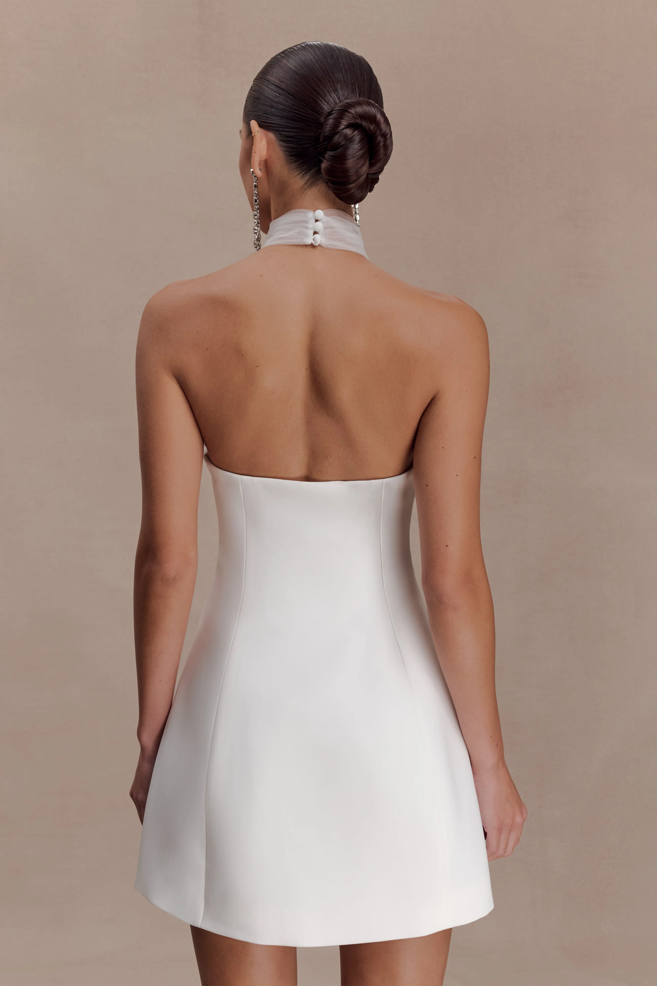 Riley Halter Suiting Mini Dress - Ivory sold by Meshki product image thumbnail 2