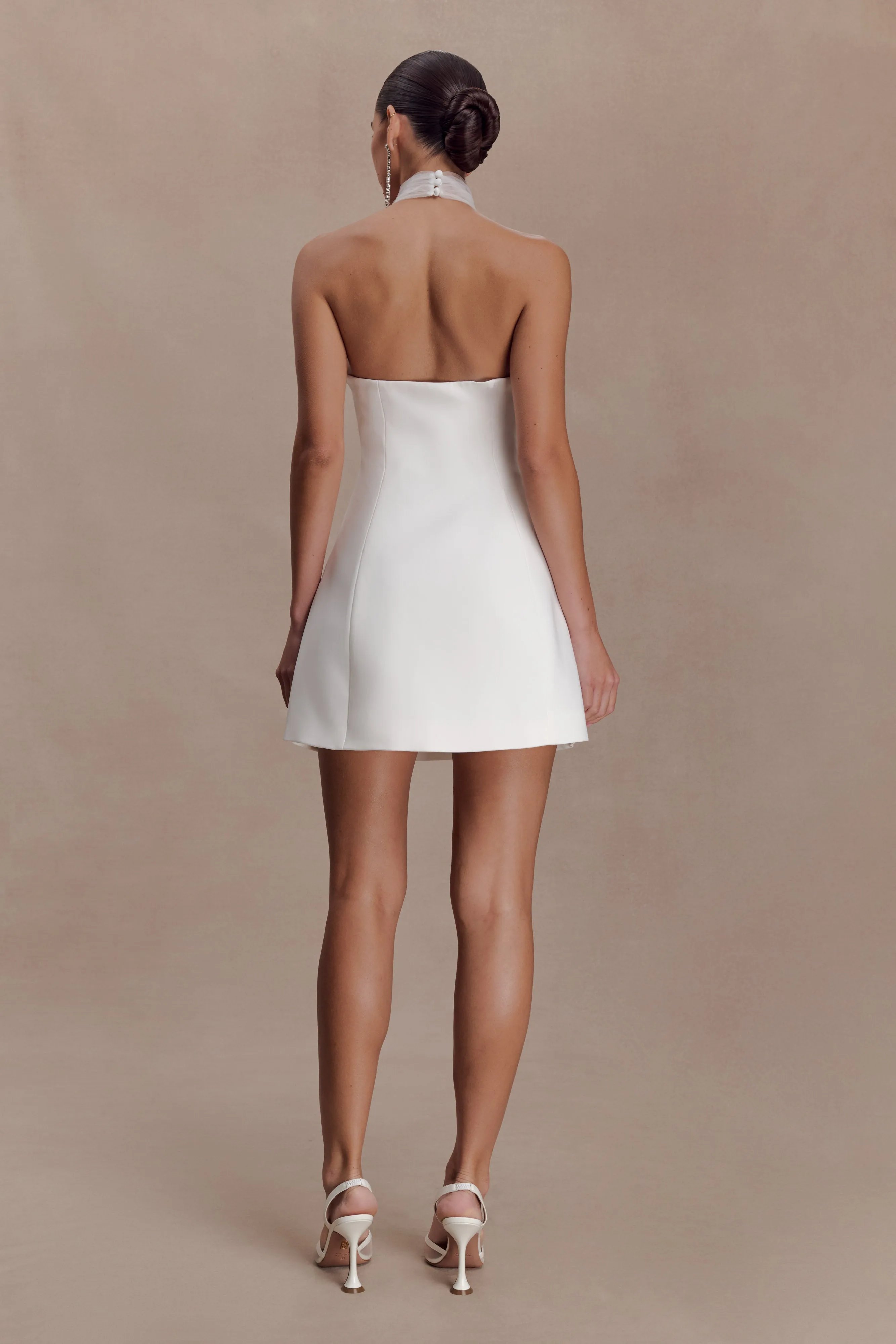 Riley Halter Suiting Mini Dress - Ivory sold by Meshki product image thumbnail 4
