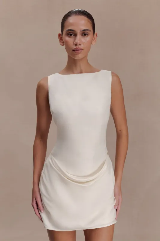 Bexley Draped Mini Dress - Ivory made by Meshki