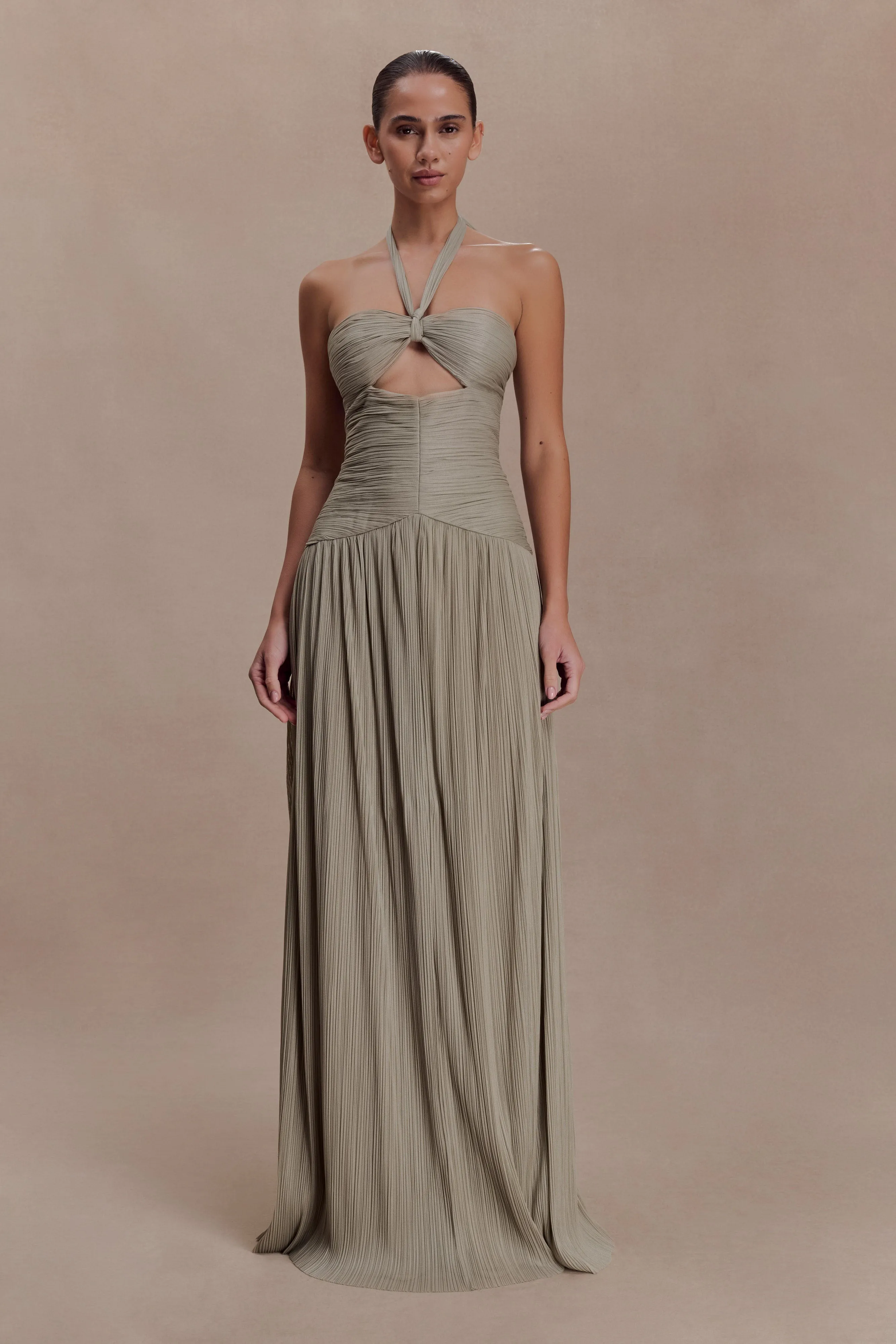 Juliette Pleated Chiffon Maxi Dress - Silver sold by Meshki product image thumbnail 2