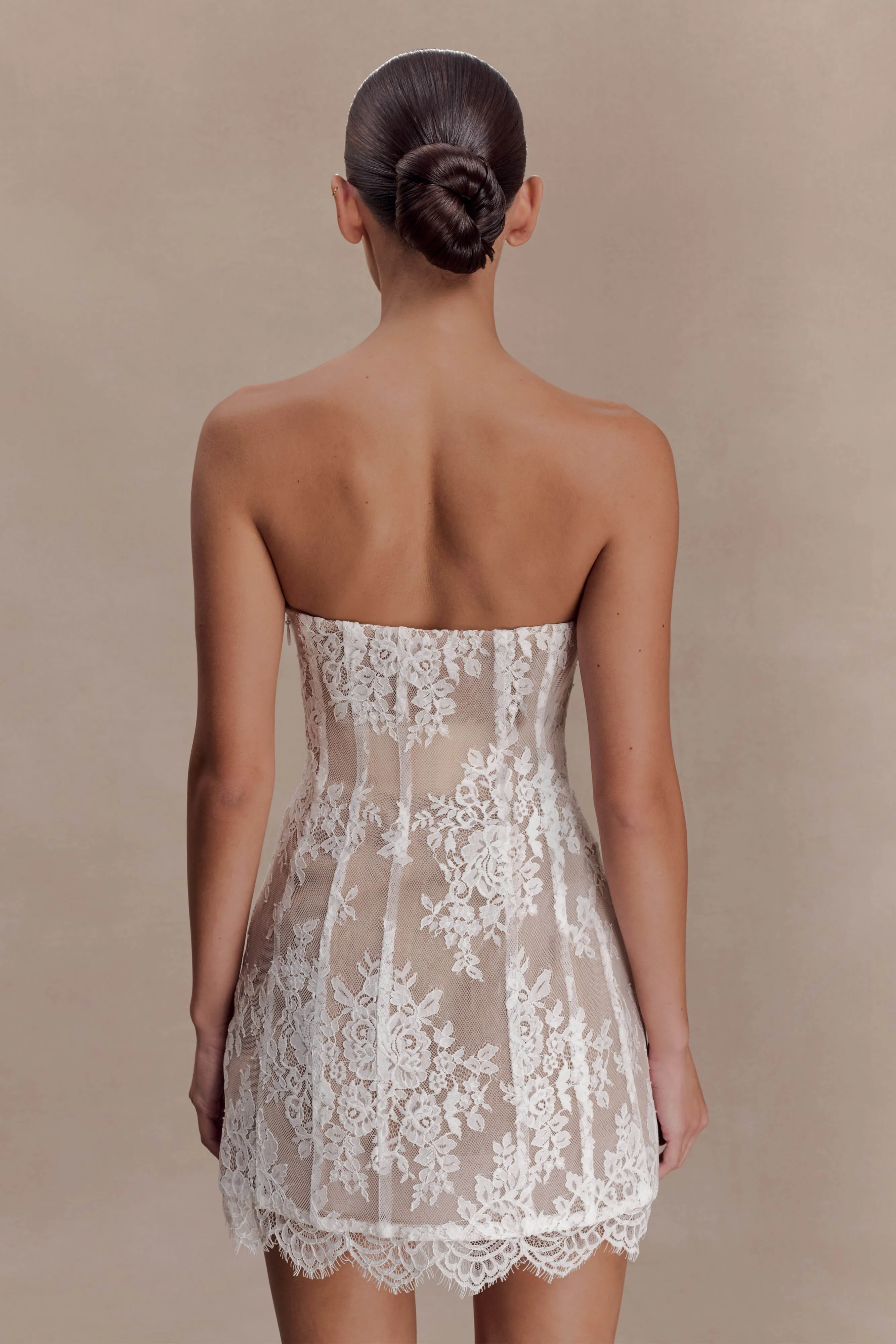 Zoey Lace Corset Mini Dress - Ivory sold by Meshki product image thumbnail 2