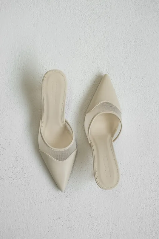 Micah Mesh Pointed Heel - Ivory made by Meshki