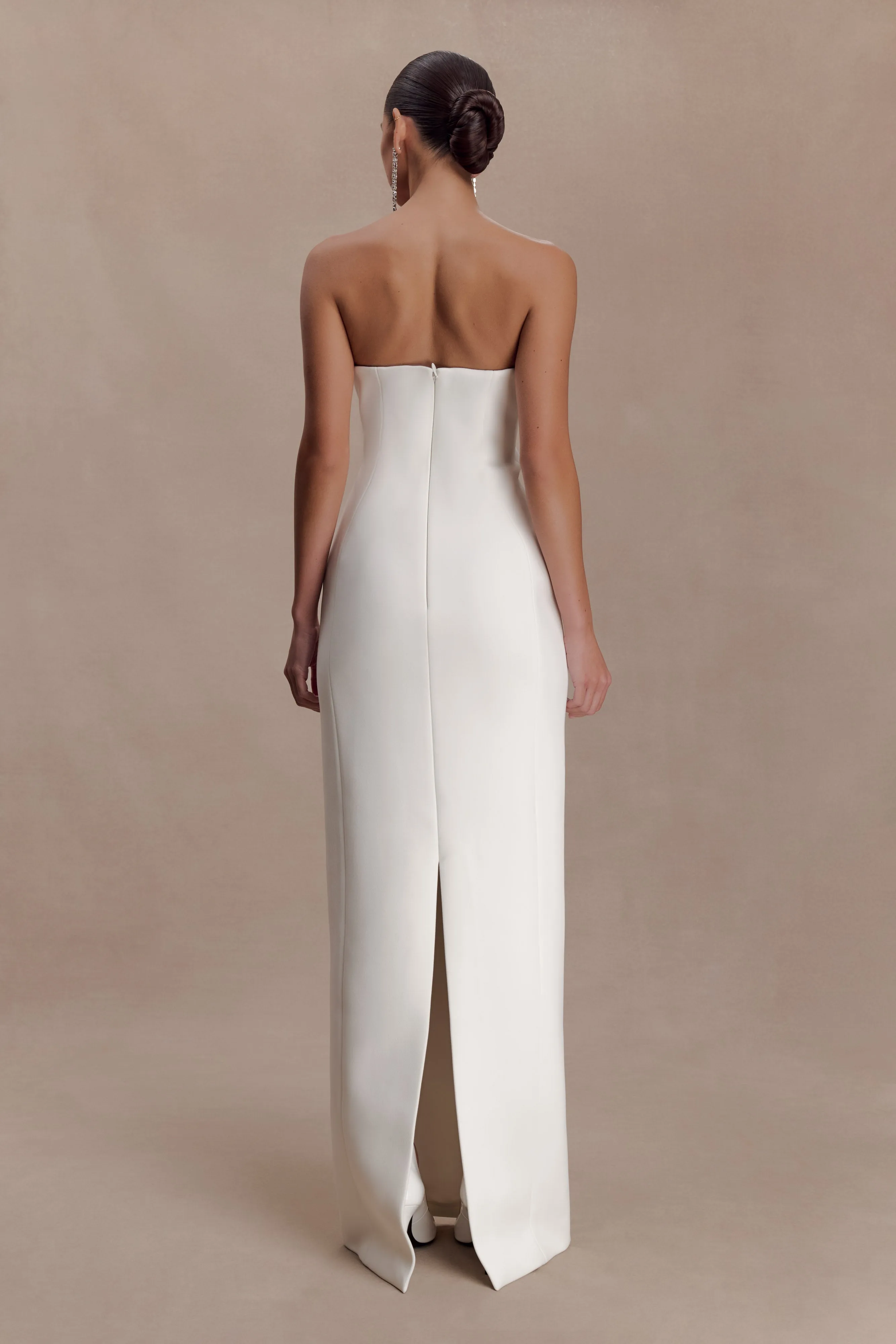 Hilda Embellished Strapless Maxi Dress - White sold by Meshki product image thumbnail 2