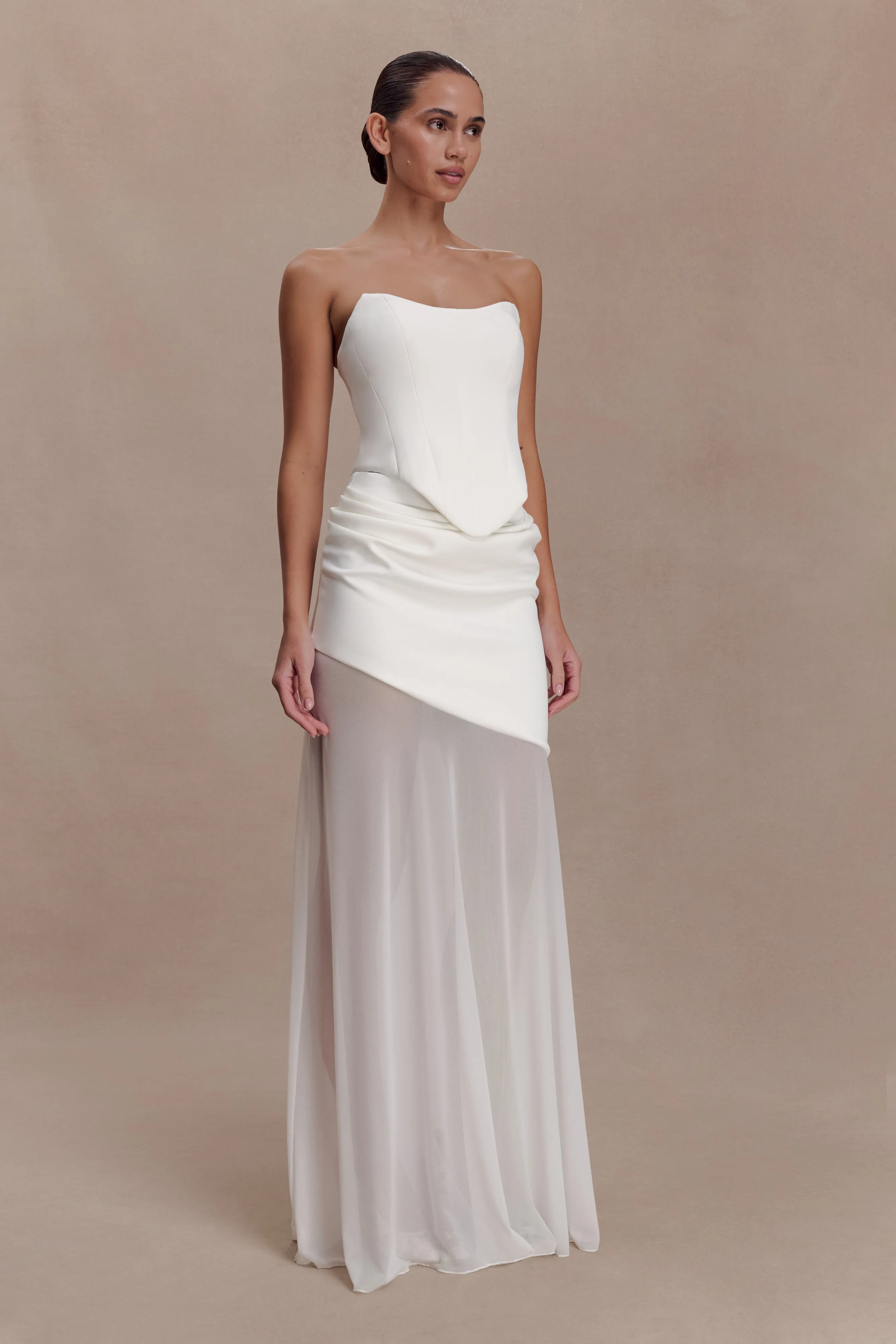 Karina Strapless Scuba Corset - White sold by Meshki product image thumbnail 4