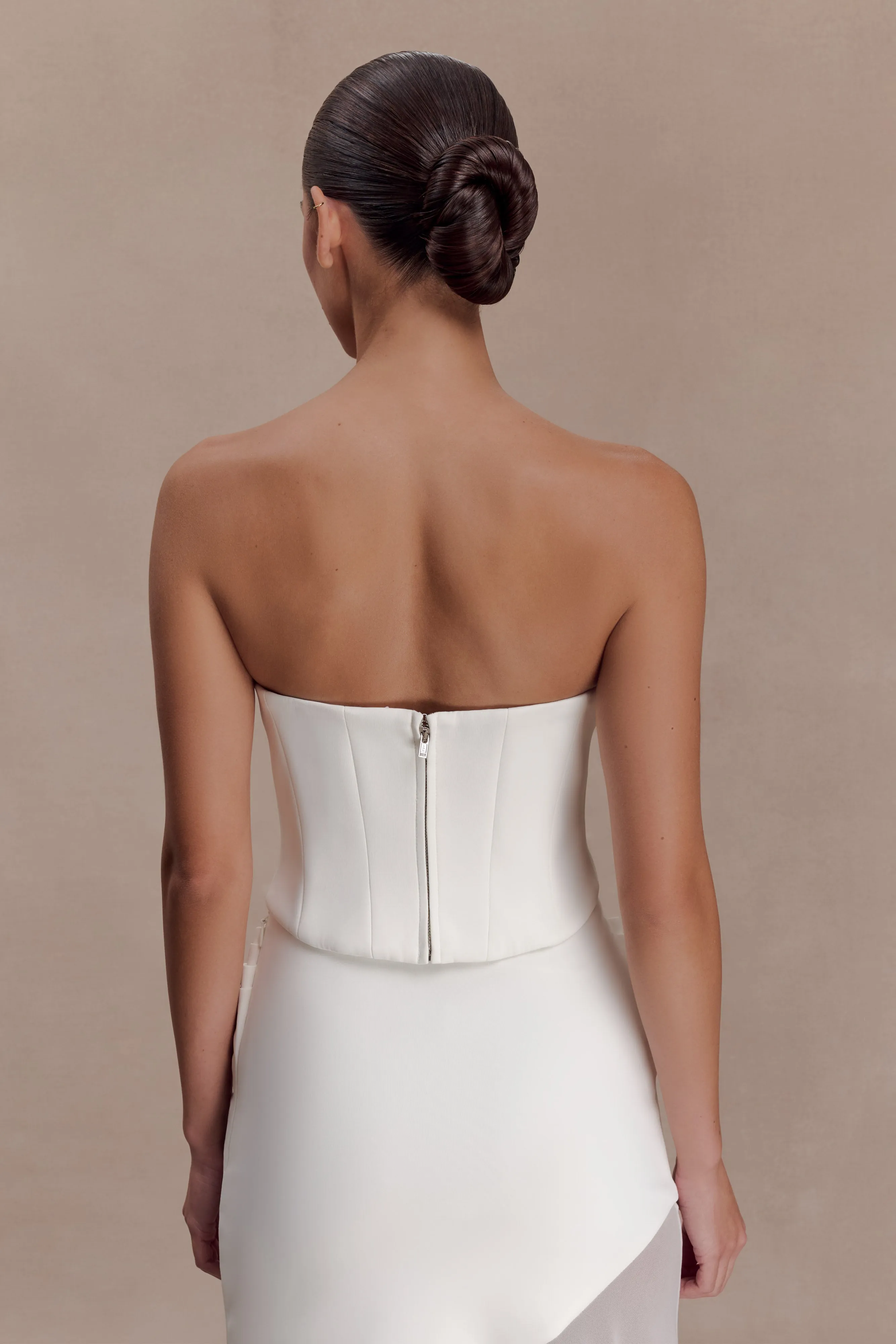 Karina Strapless Scuba Corset - White sold by Meshki product image thumbnail 2