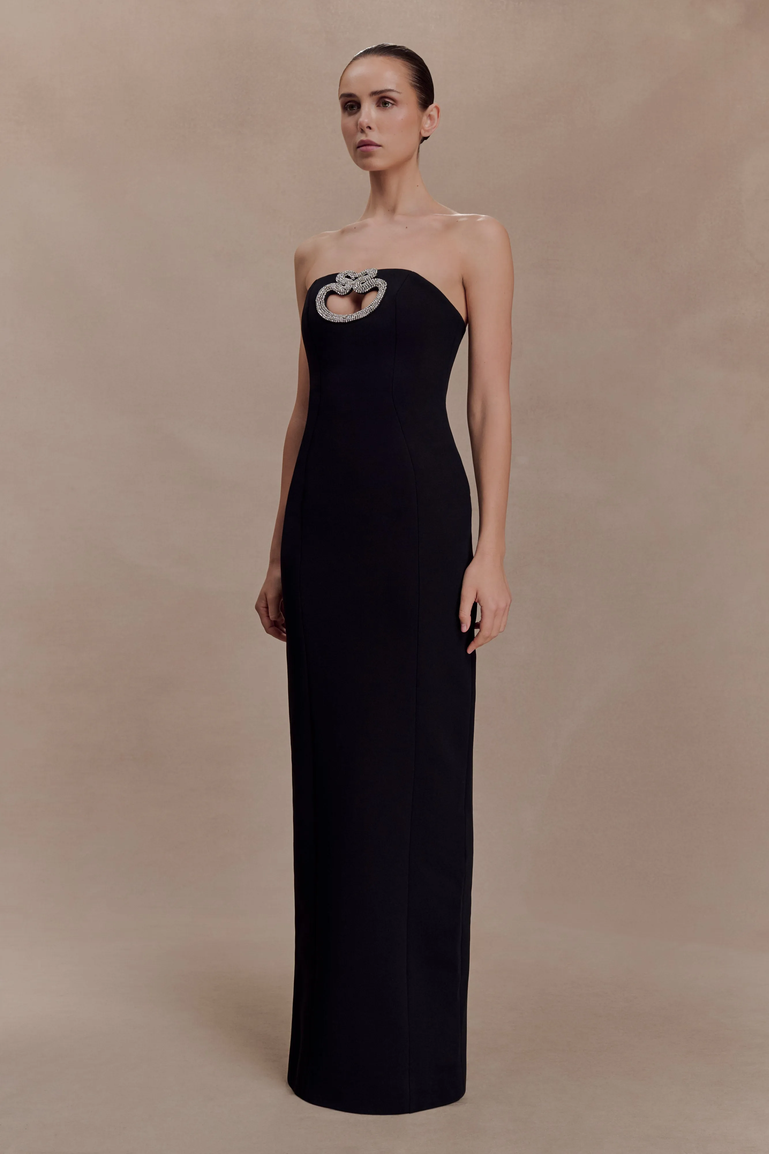 Hilda Embellished Strapless Maxi Dress - Black sold by Meshki product image thumbnail 3