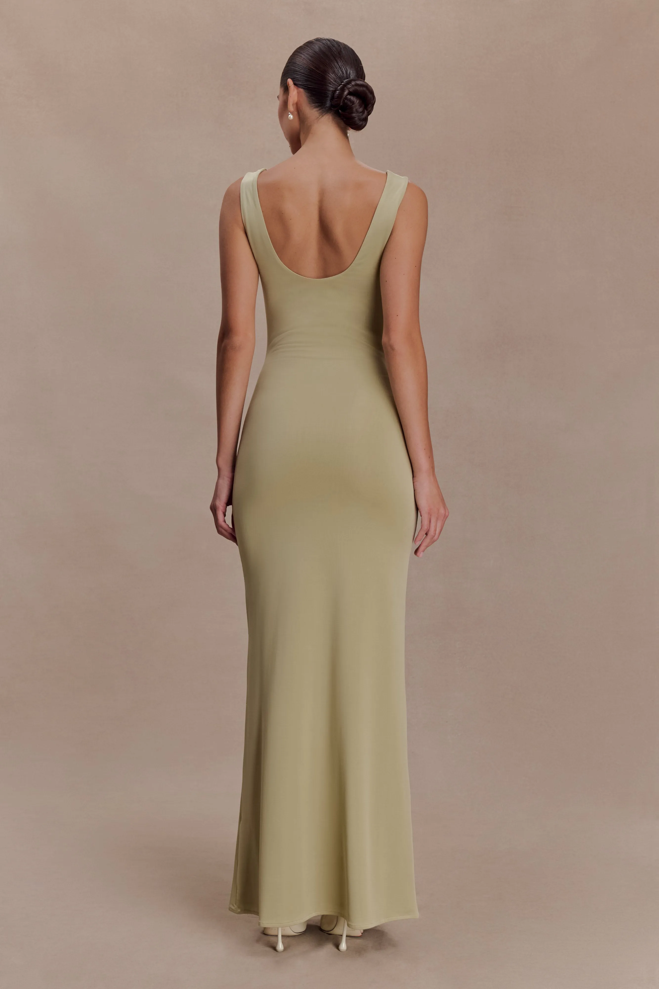 Marta Slinky Cowl Maxi Dress - Sage sold by Meshki product image thumbnail 2
