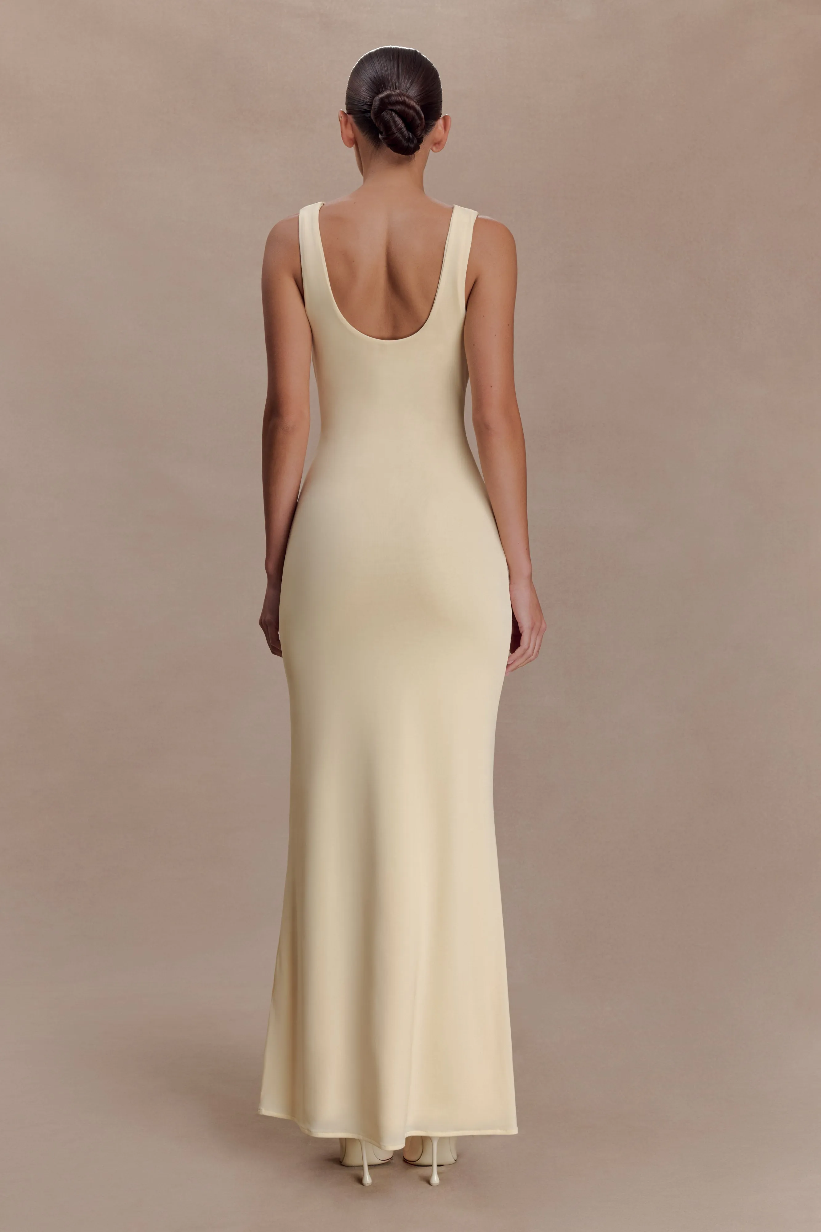 Marta Slinky Cowl Maxi Dress - Lemon sold by Meshki product image thumbnail 2