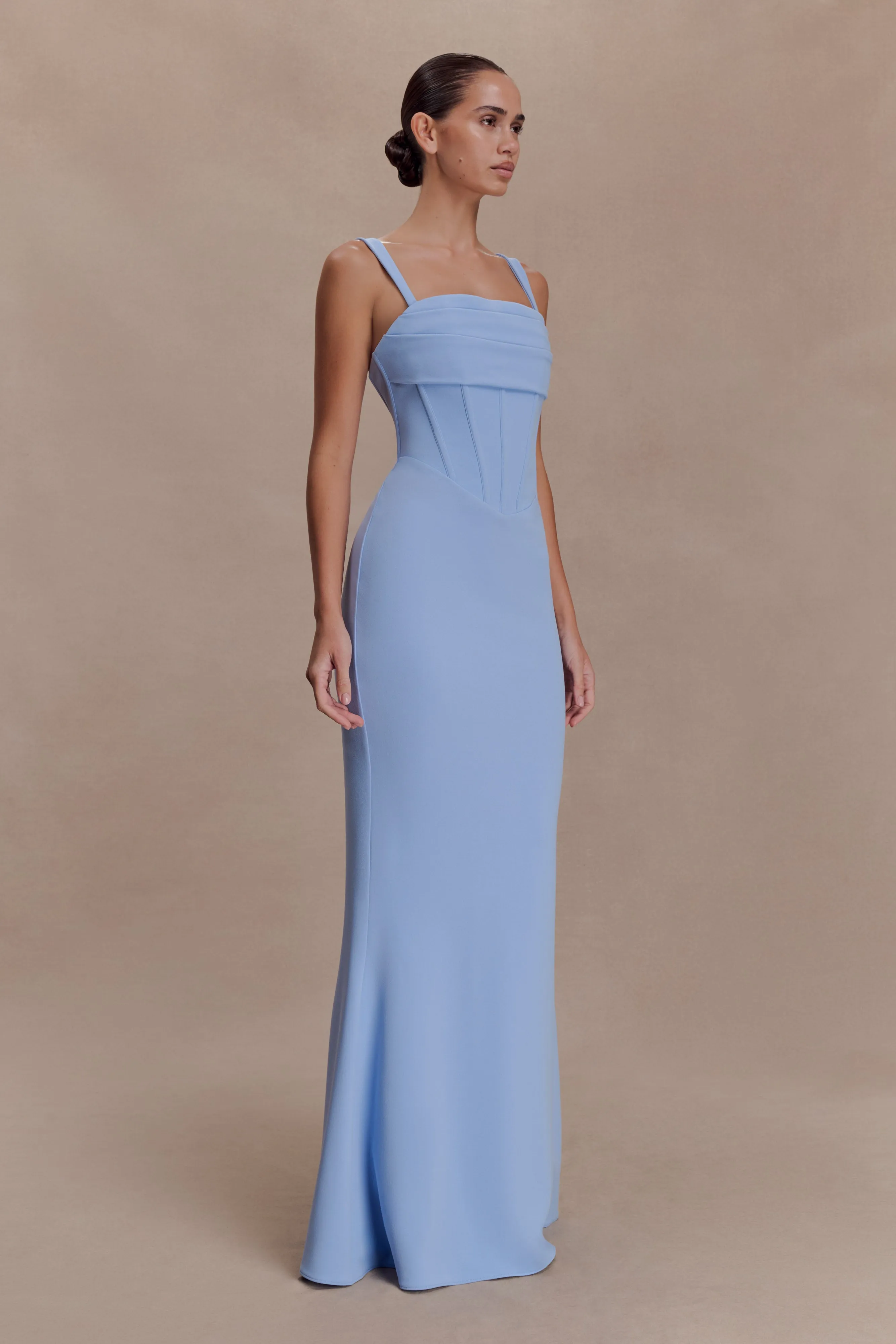 Luella Crepe Corset Maxi Dress - Cornflower Blue sold by Meshki product image thumbnail 4