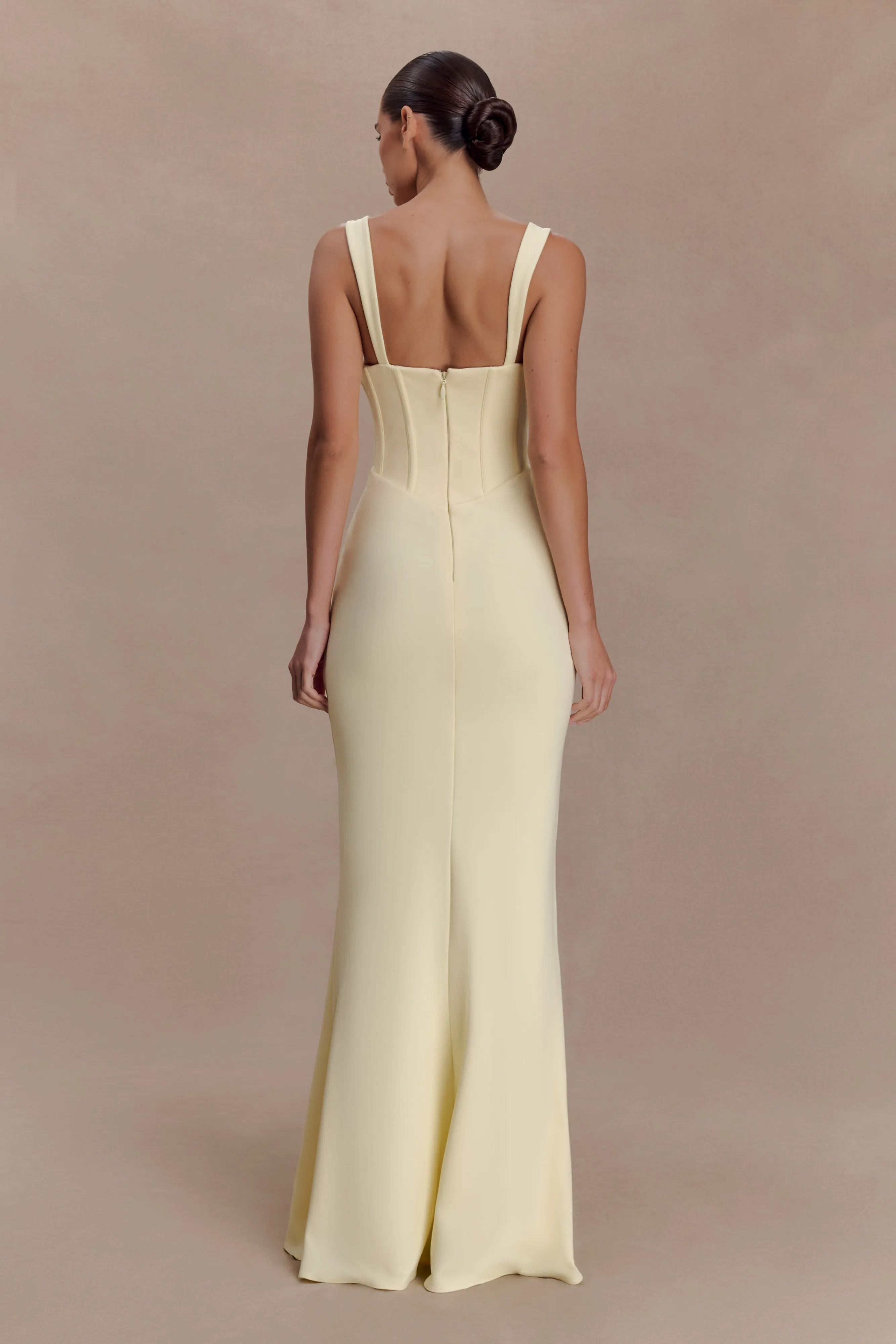 Luella Crepe Corset Maxi Dress - Lemon sold by Meshki product image thumbnail 2