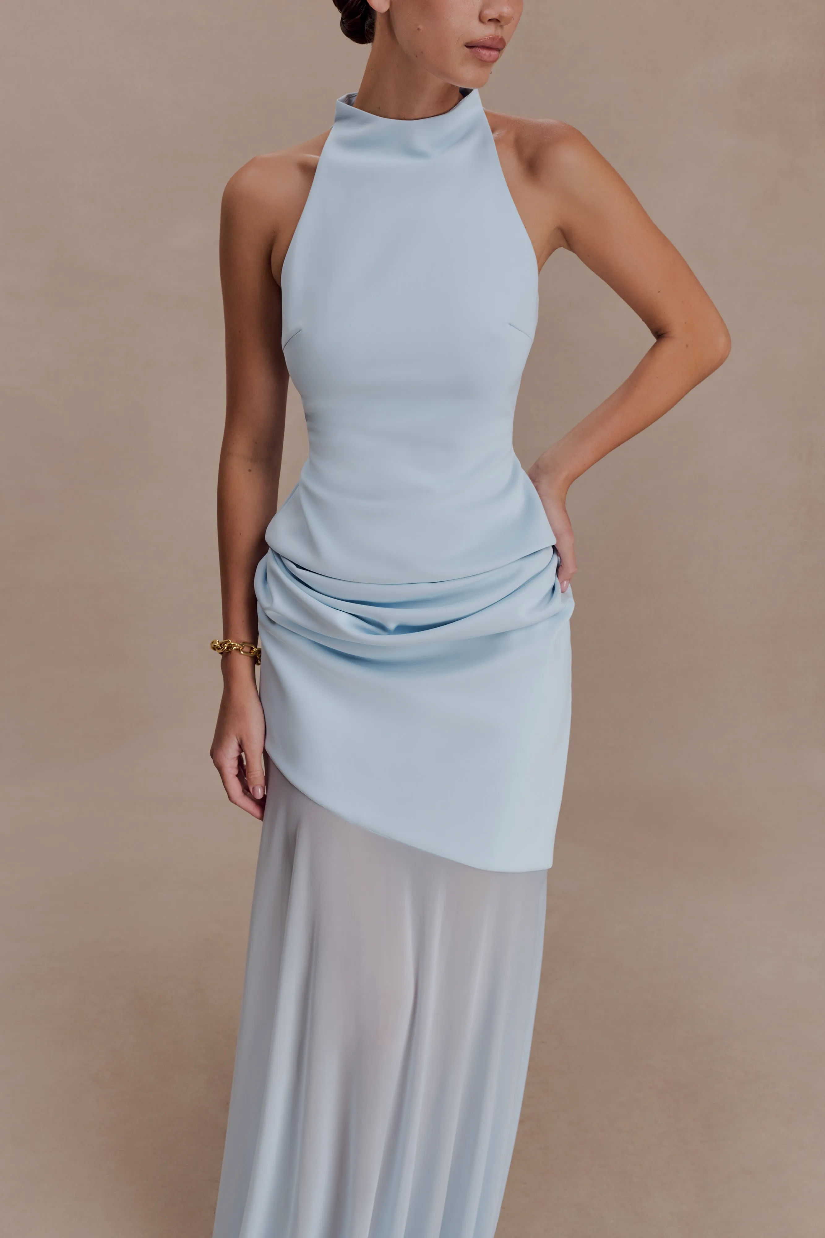 Portia Scuba Sleeveless Top - Pale Blue sold by Meshki product image thumbnail 3