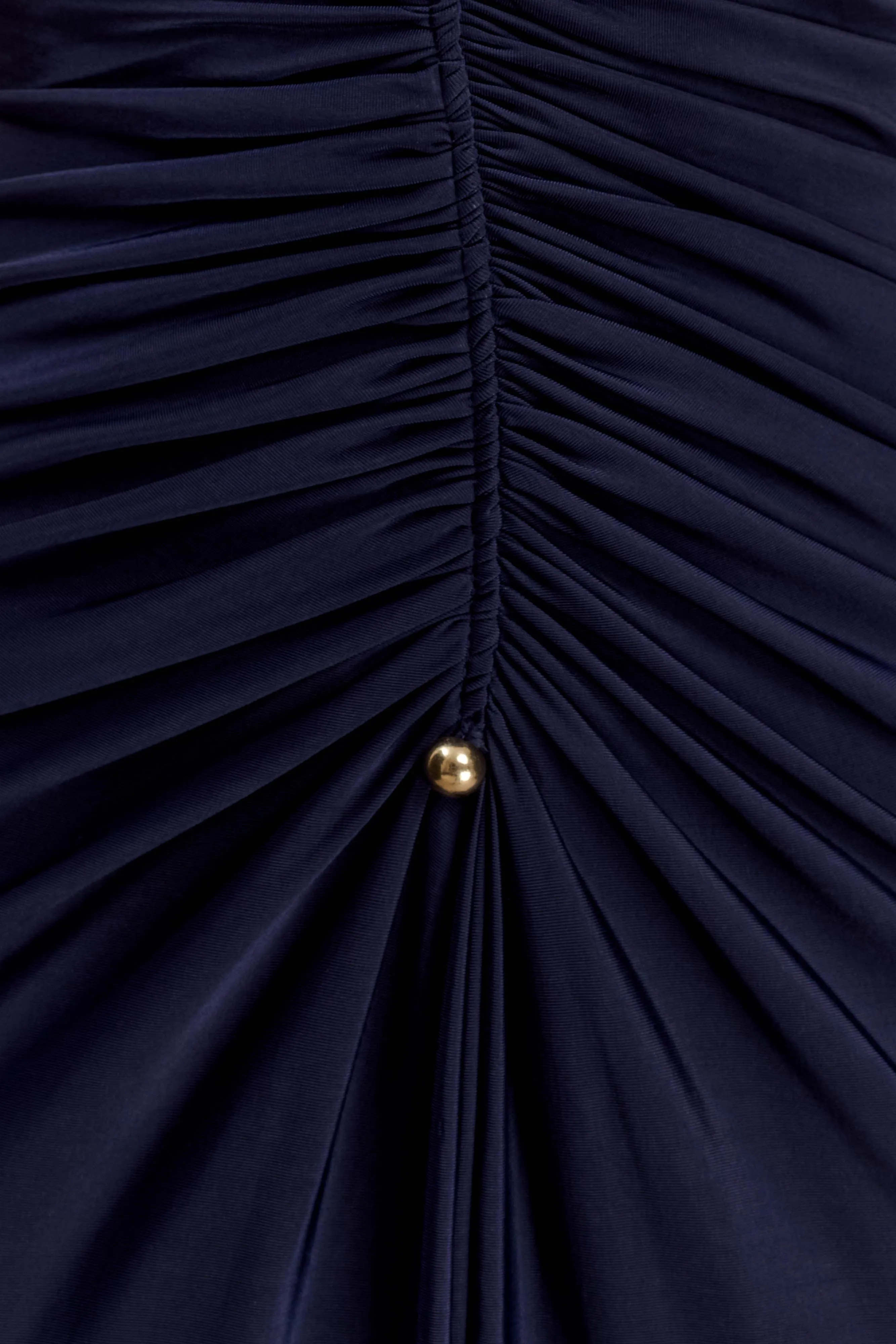 Perrie Slinky Ruched Maxi Dress - Ink Blue sold by Meshki product image thumbnail 5