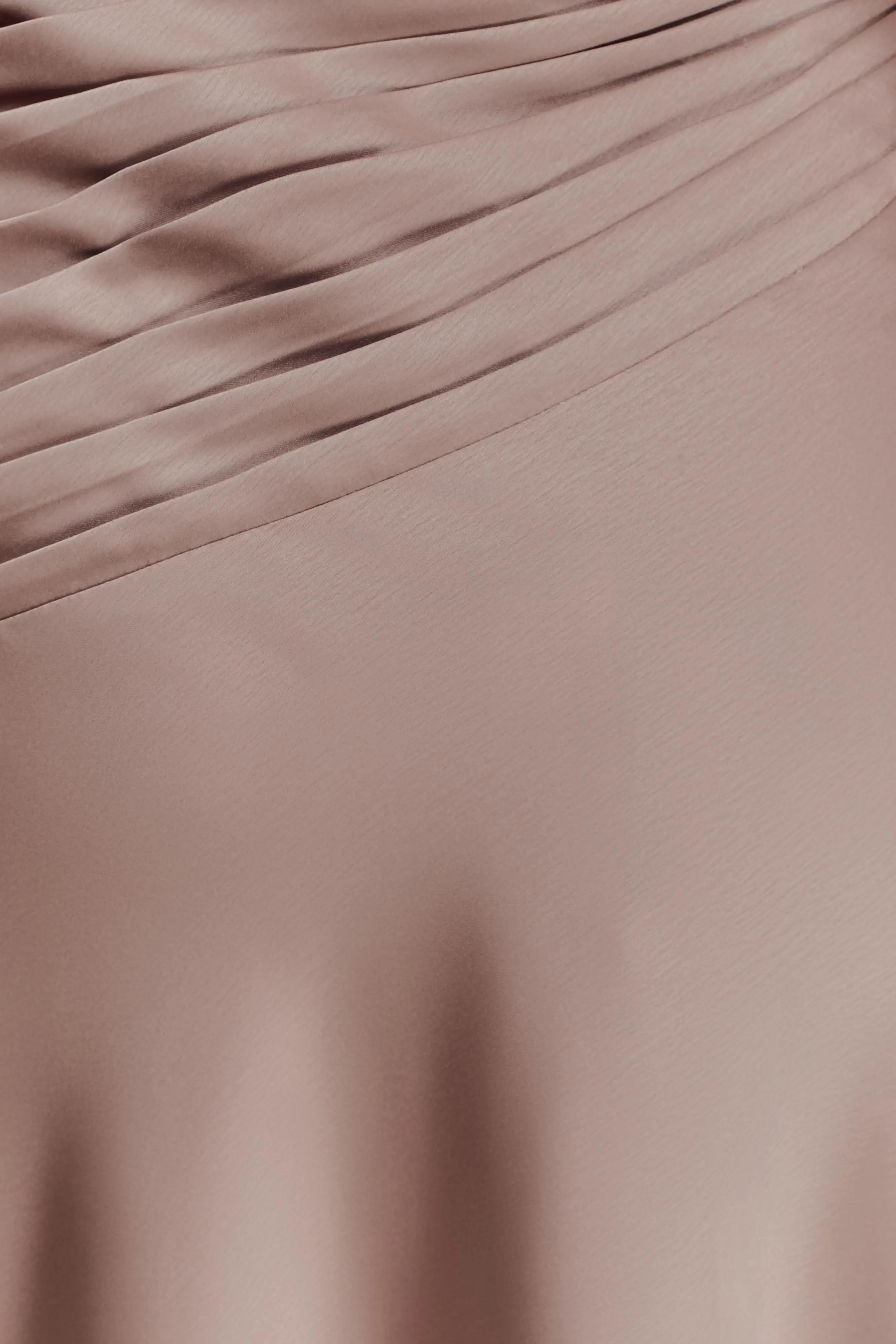 Lyla Asymmetrical Satin Maxi Dress - Bronze Taupe sold by Meshki product image thumbnail 4