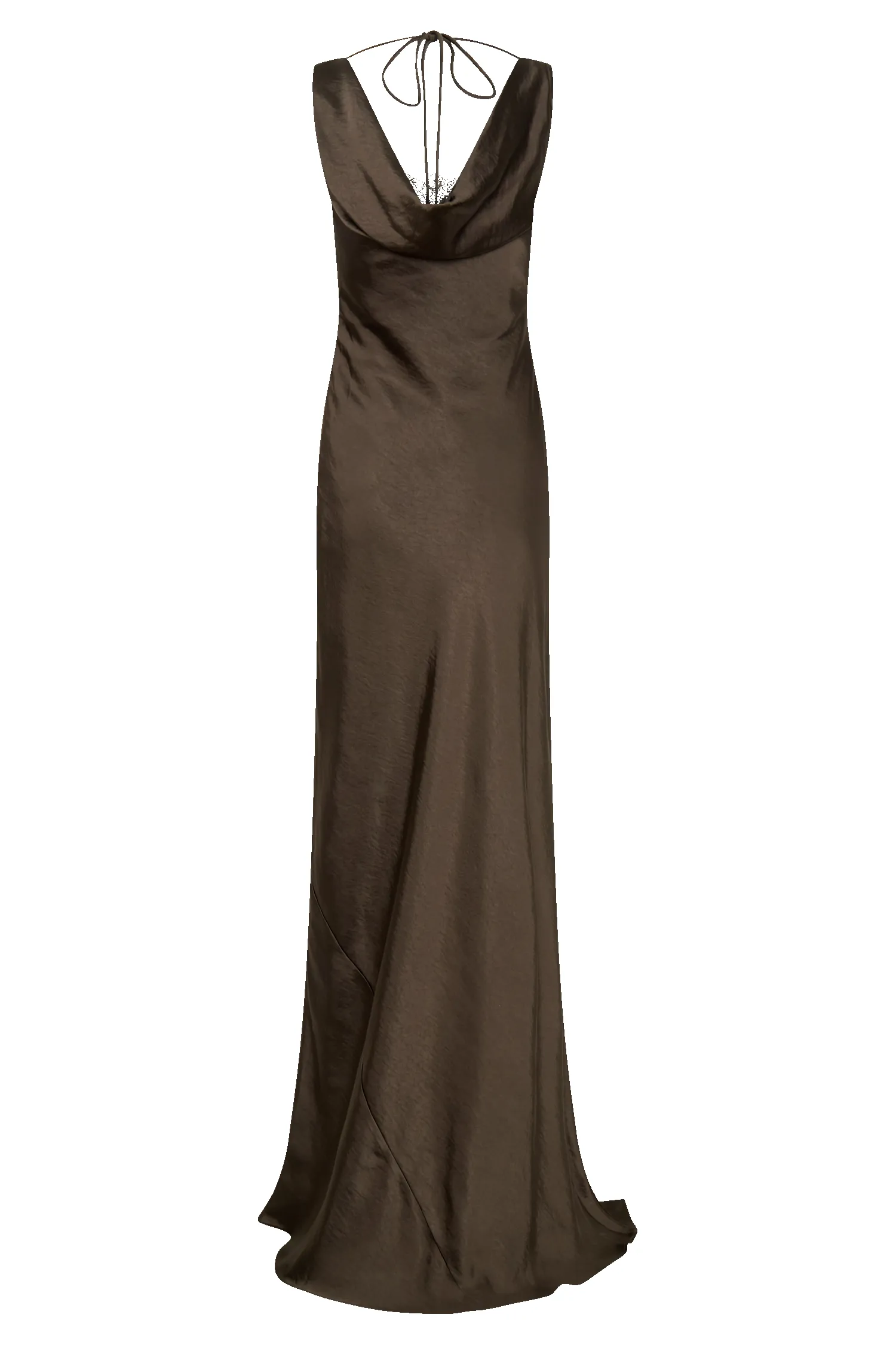 Ashley Cowl Neck Lace And Satin Maxi Dress - Mocha sold by Meshki product image thumbnail 5