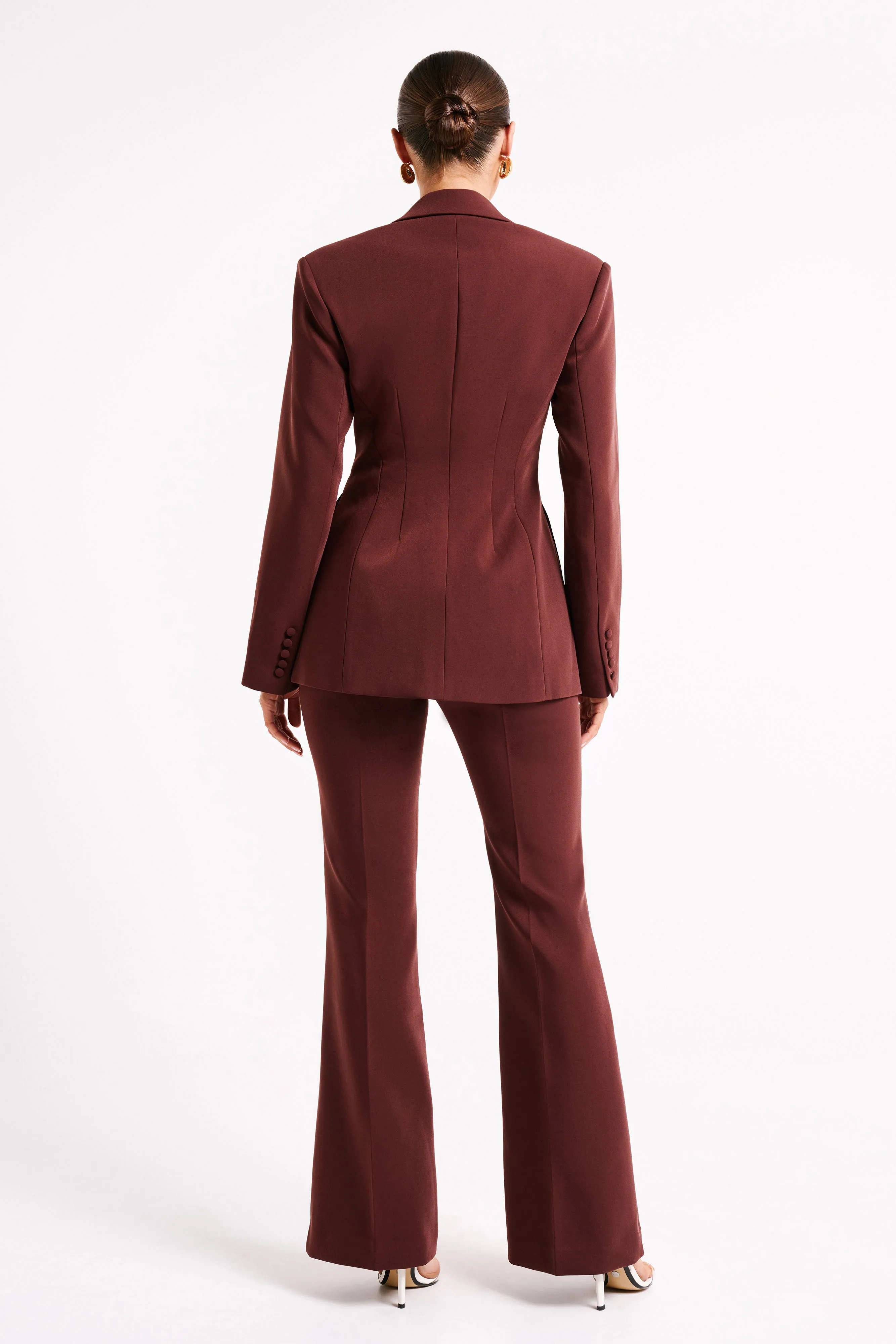 Greer Hourglass Suiting Blazer - Dark Chocolate sold by Meshki product image thumbnail 5