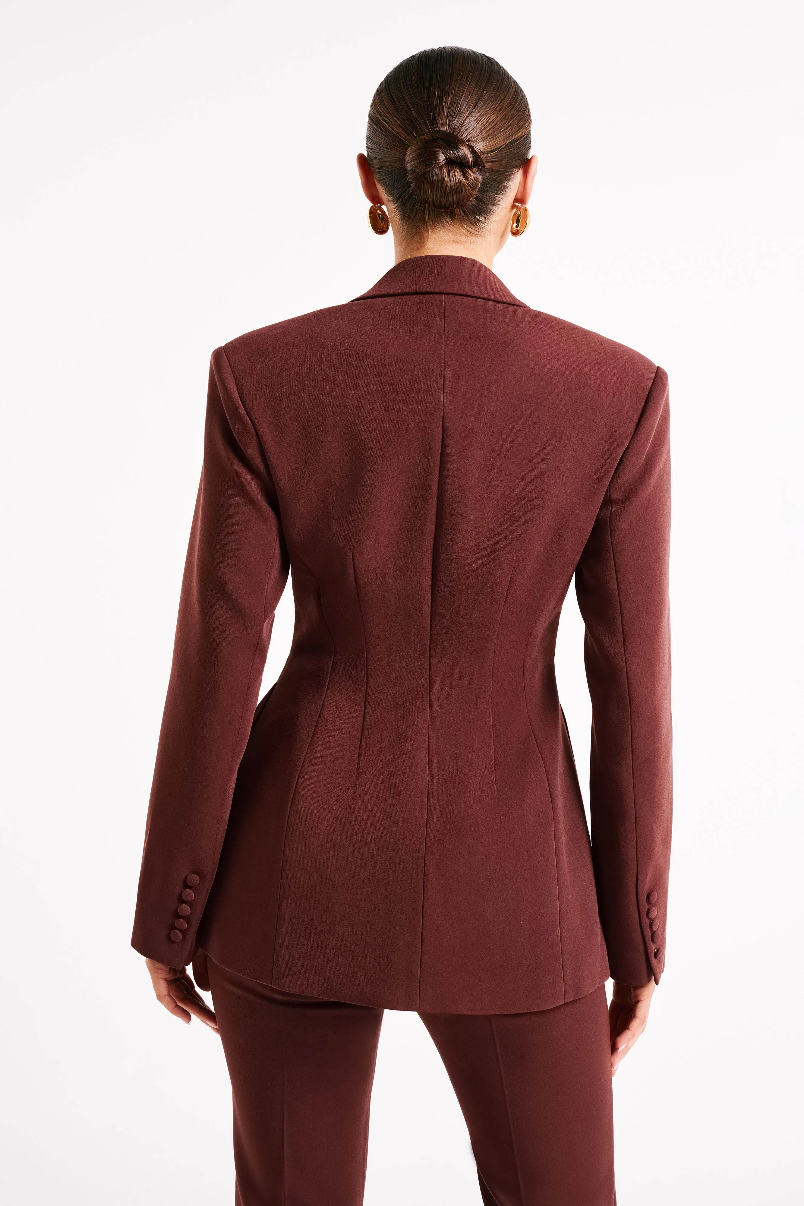 Greer Hourglass Suiting Blazer - Dark Chocolate sold by Meshki product image thumbnail 3