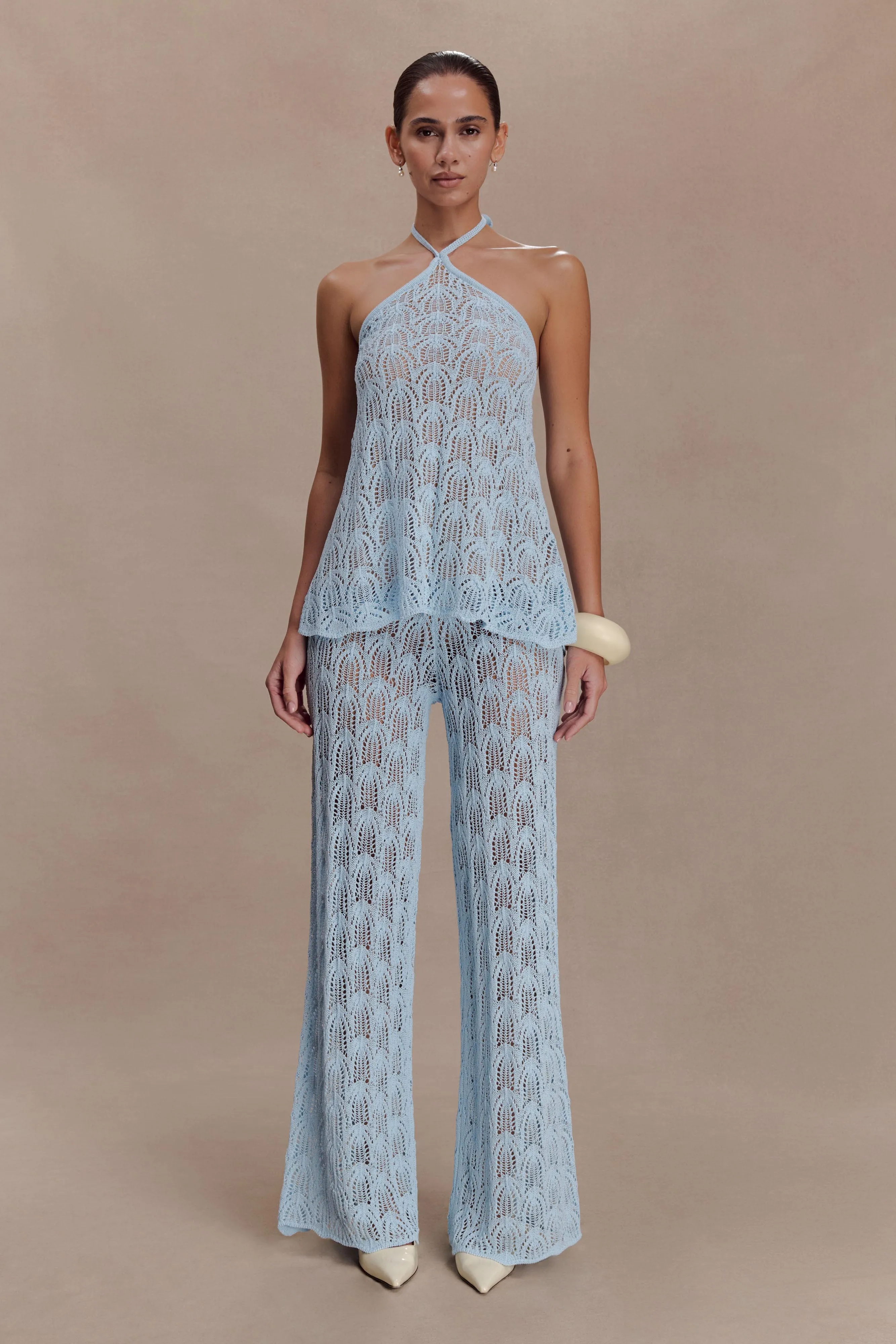 Glinda Crochet Pants - Light Blue sold by Meshki
