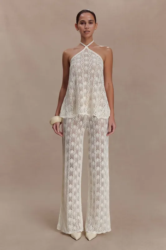 Glinda Crochet Pants - Ivory sold by Meshki