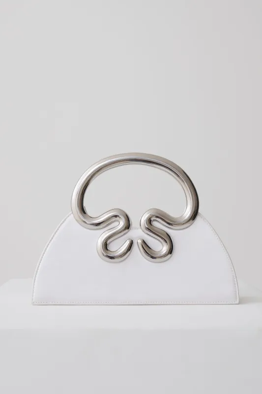 Elianne Satin Frame Clutch Bag - White made by Meshki