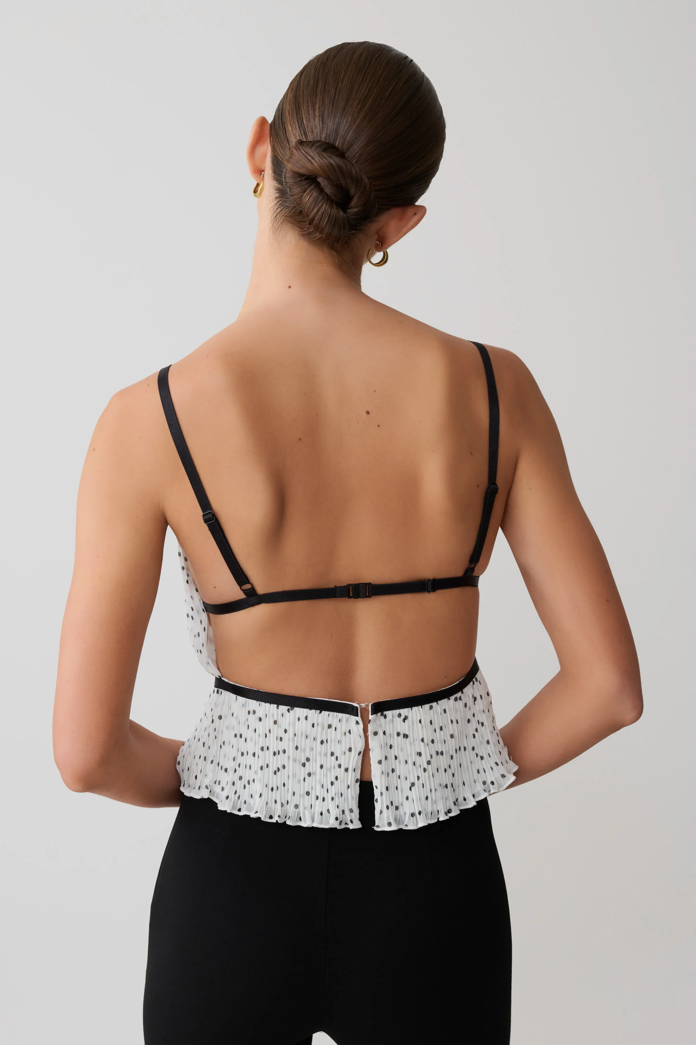 Lilou Pleated Sleeveless Top - Polka Dot sold by Meshki product image thumbnail 2