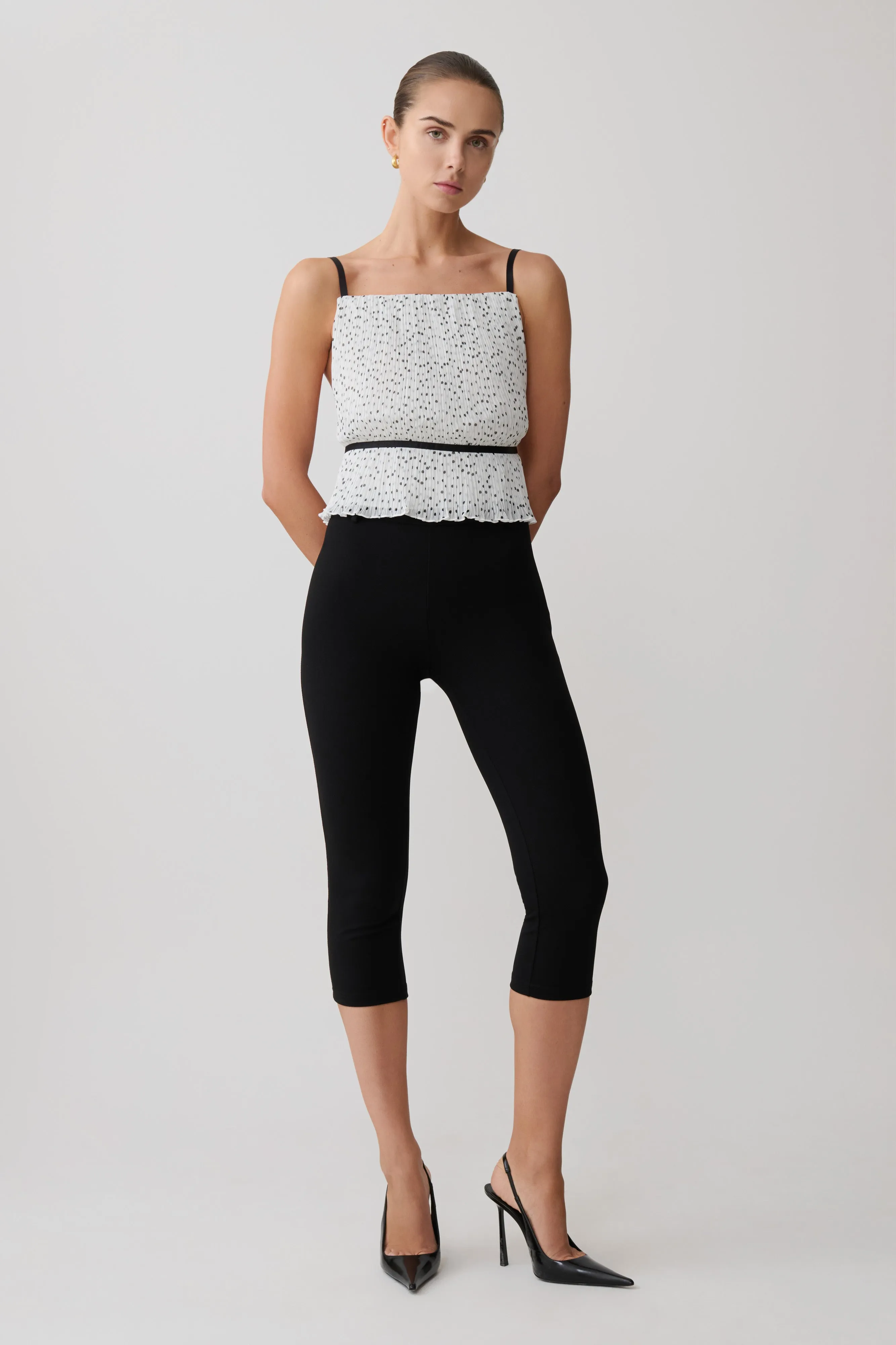 Lilou Pleated Sleeveless Top - Polka Dot sold by Meshki product image thumbnail 5