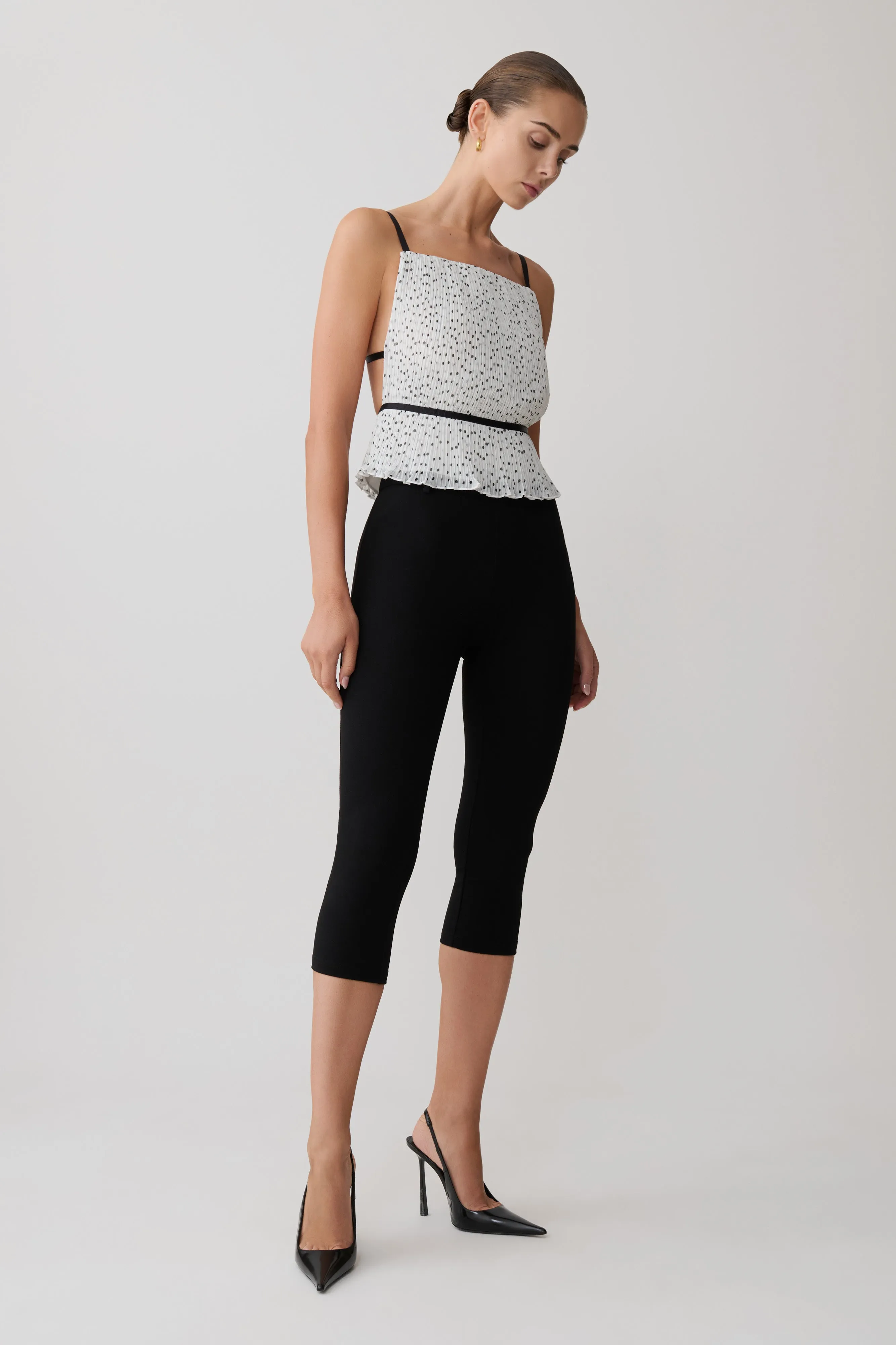 Lilou Pleated Sleeveless Top - Polka Dot sold by Meshki product image thumbnail 4