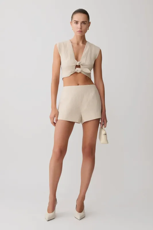 Anahita Linen Short - Natural sold by Meshki