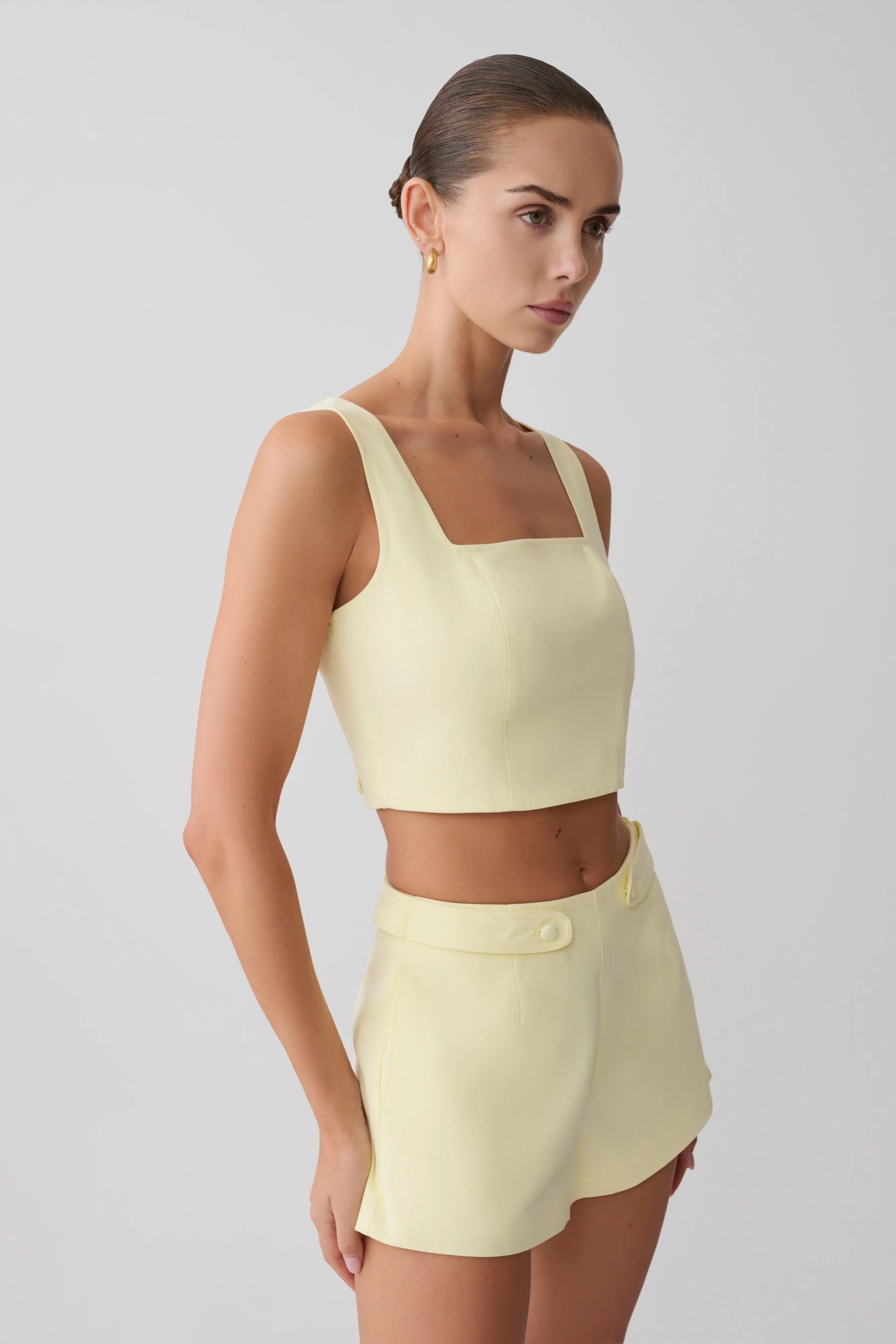 Josephine Crop Top With Open Back - Lemon sold by Meshki product image thumbnail 3